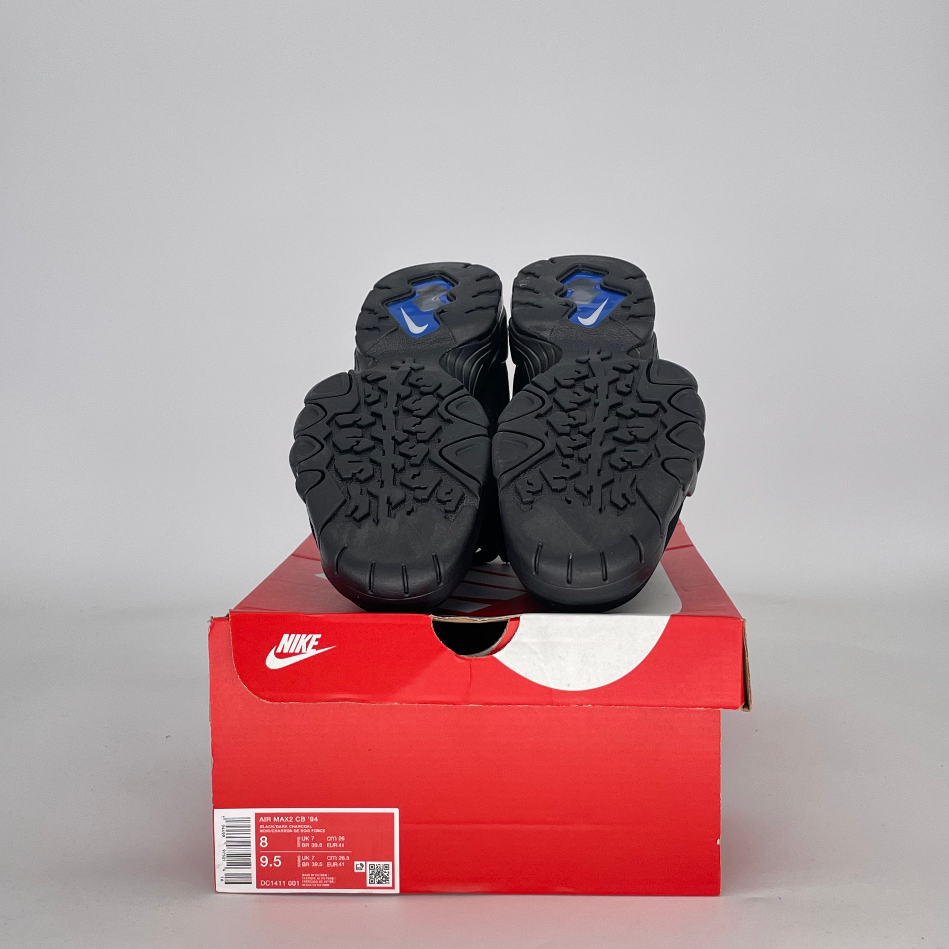 NIKE AIR MAX 2 CB 94 TRIPLE BLACK DC1411-001 SIZE 8/9.5W