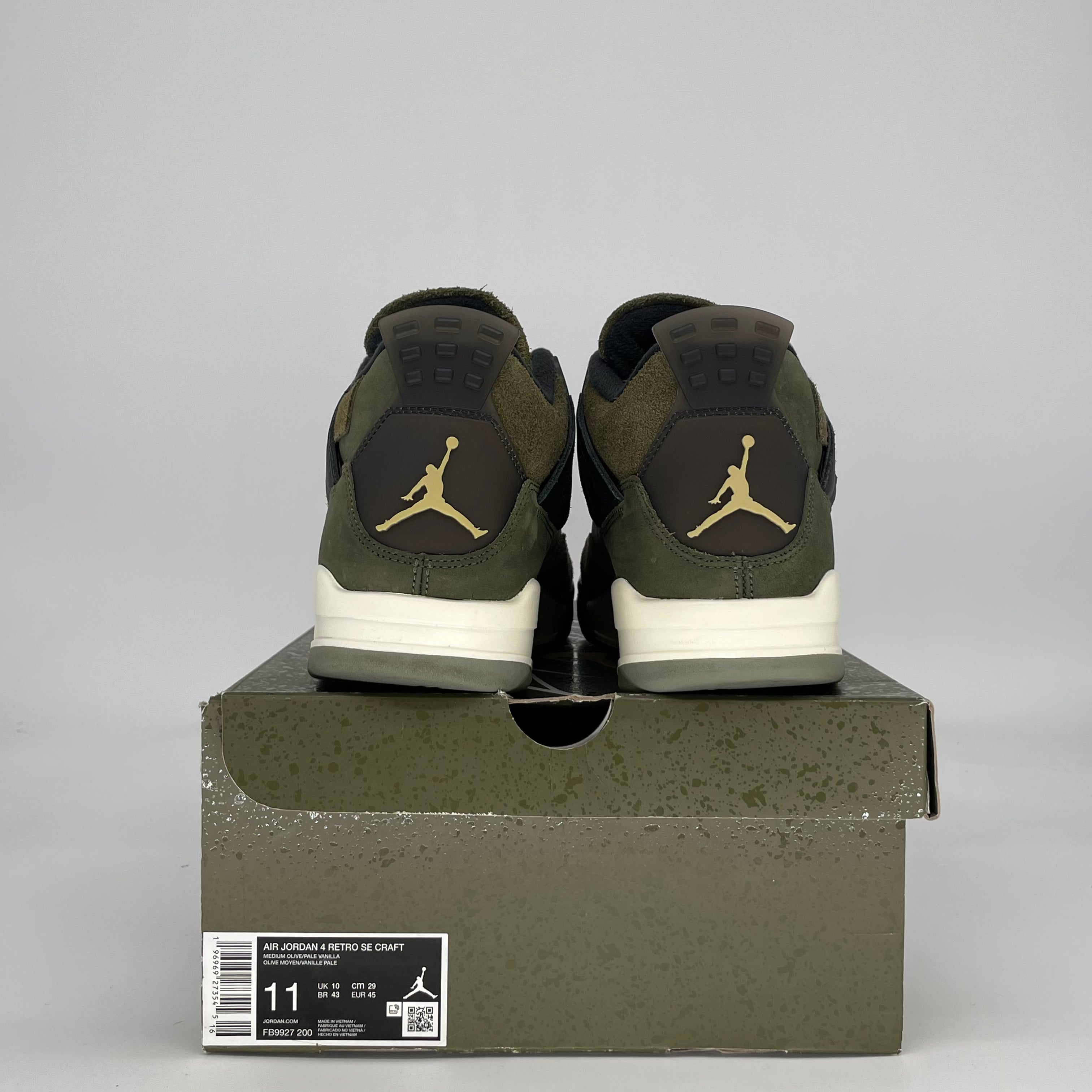 AIR JORDAN 4 CRAFT MEDIUM OLIVE FB9927-200 SIZE 11/12.5W