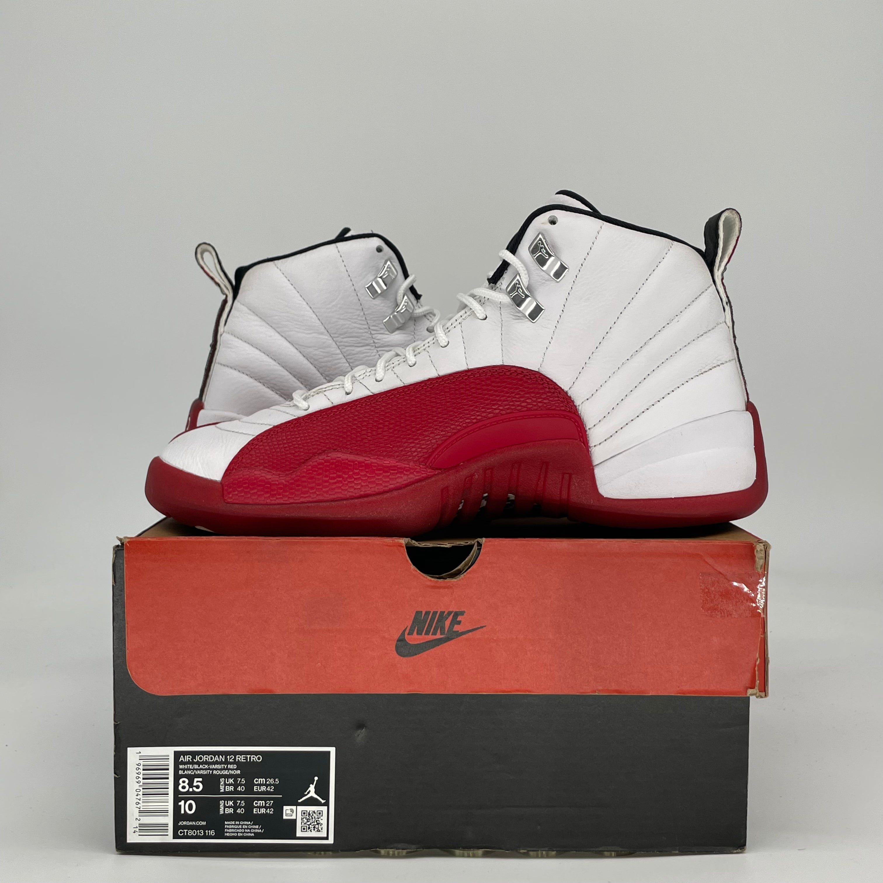 AIR JORDAN 12 CHERRY CT8013-116 SIZE 8.5/10W