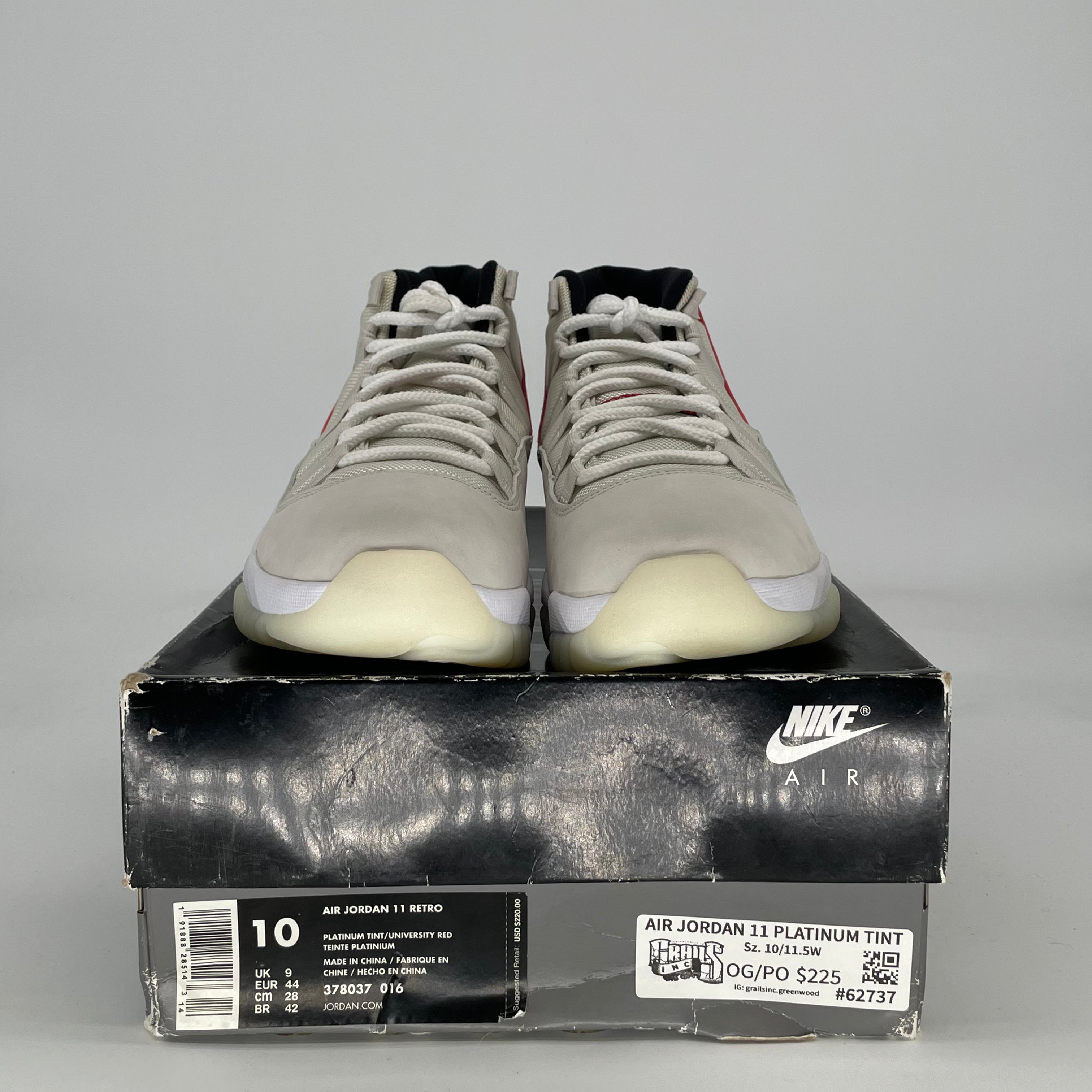 AIR JORDAN 11 PLATINUM TINT 378037-016 SIZE 10/11.5W