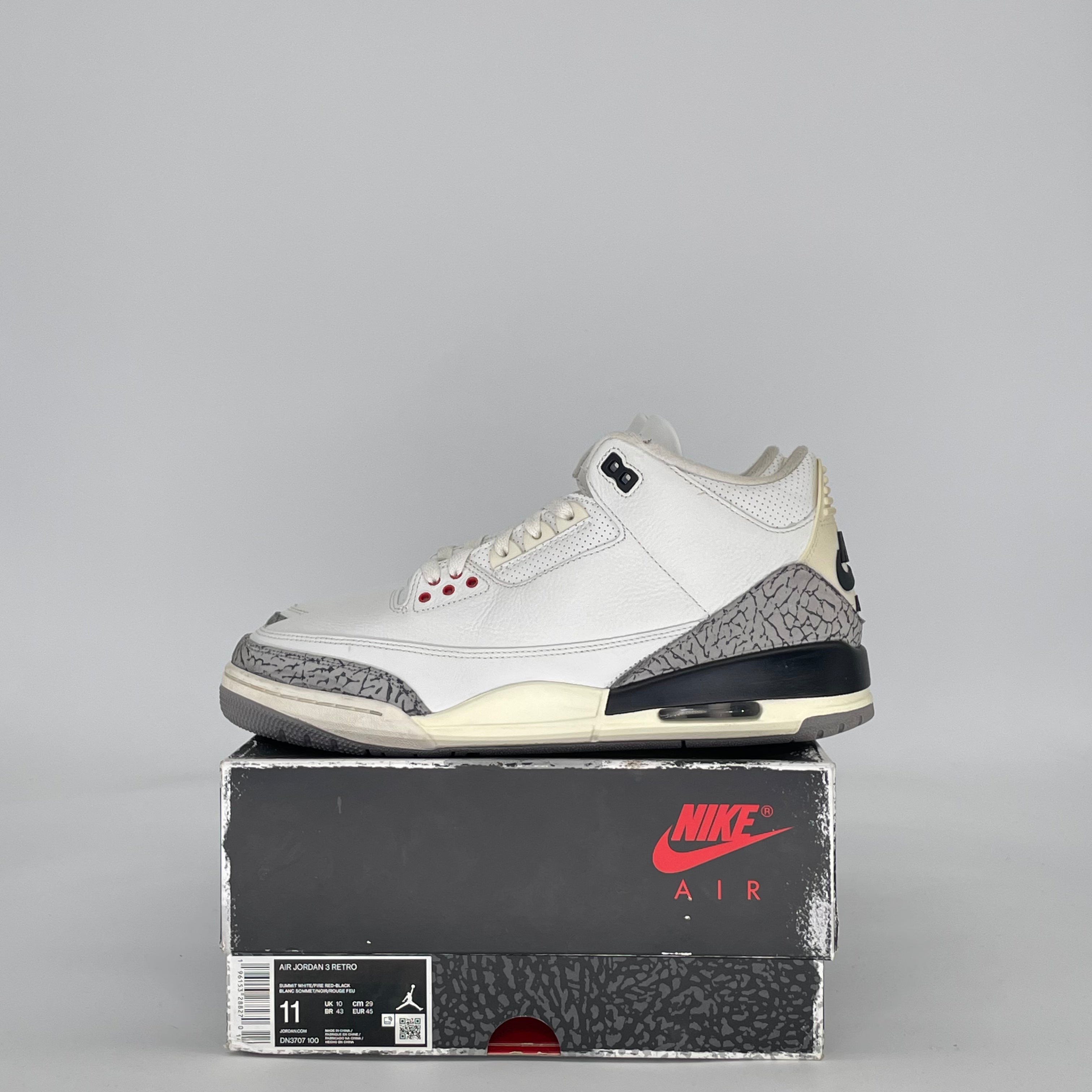 AIR JORDAN 3 WHITE CEMENT REIMAGINED DN3707-100 SIZE 11/12.5W