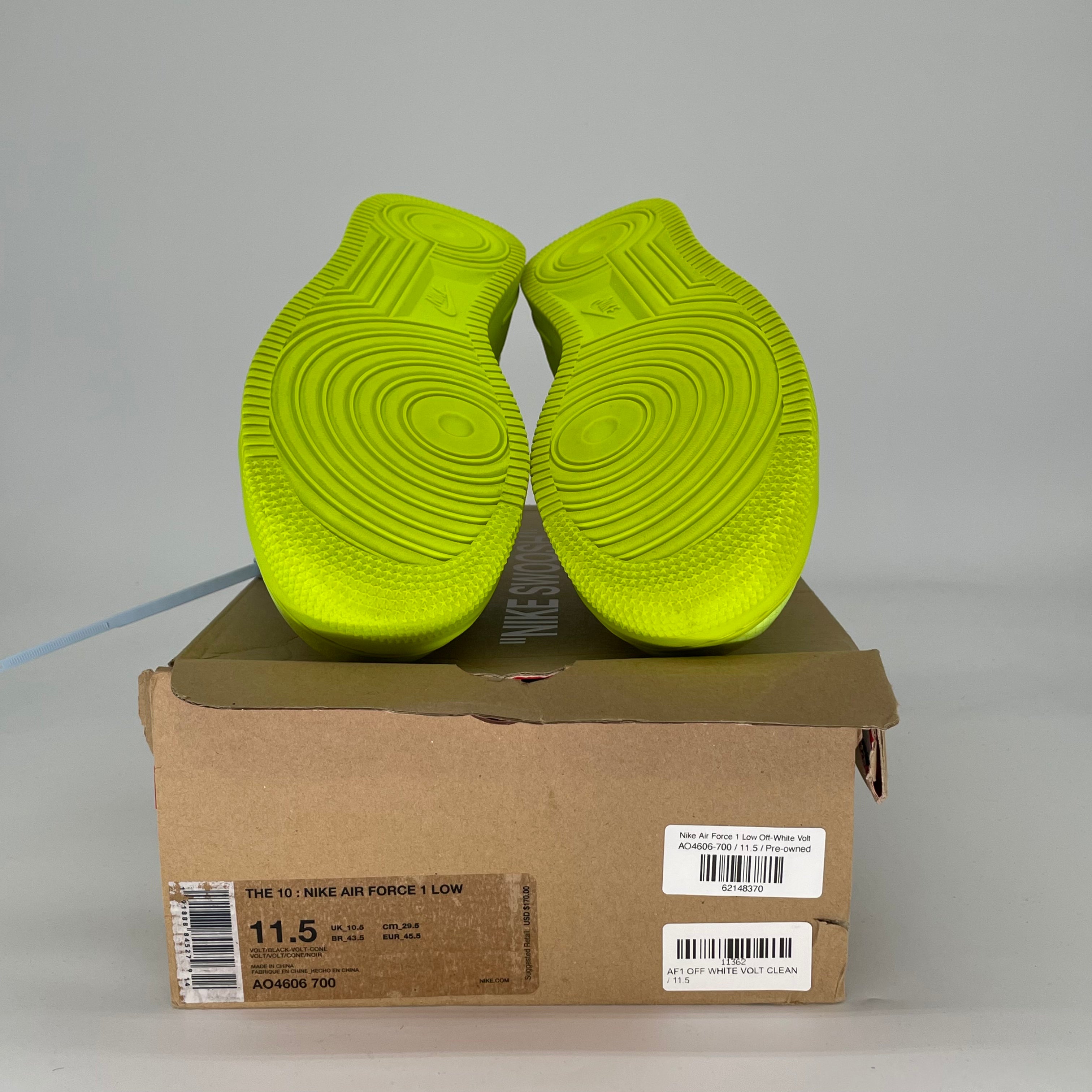OFF WHITE X NIKE AIR FORCE 1 VOLT AO4606-700 SIZE 11.5/13W