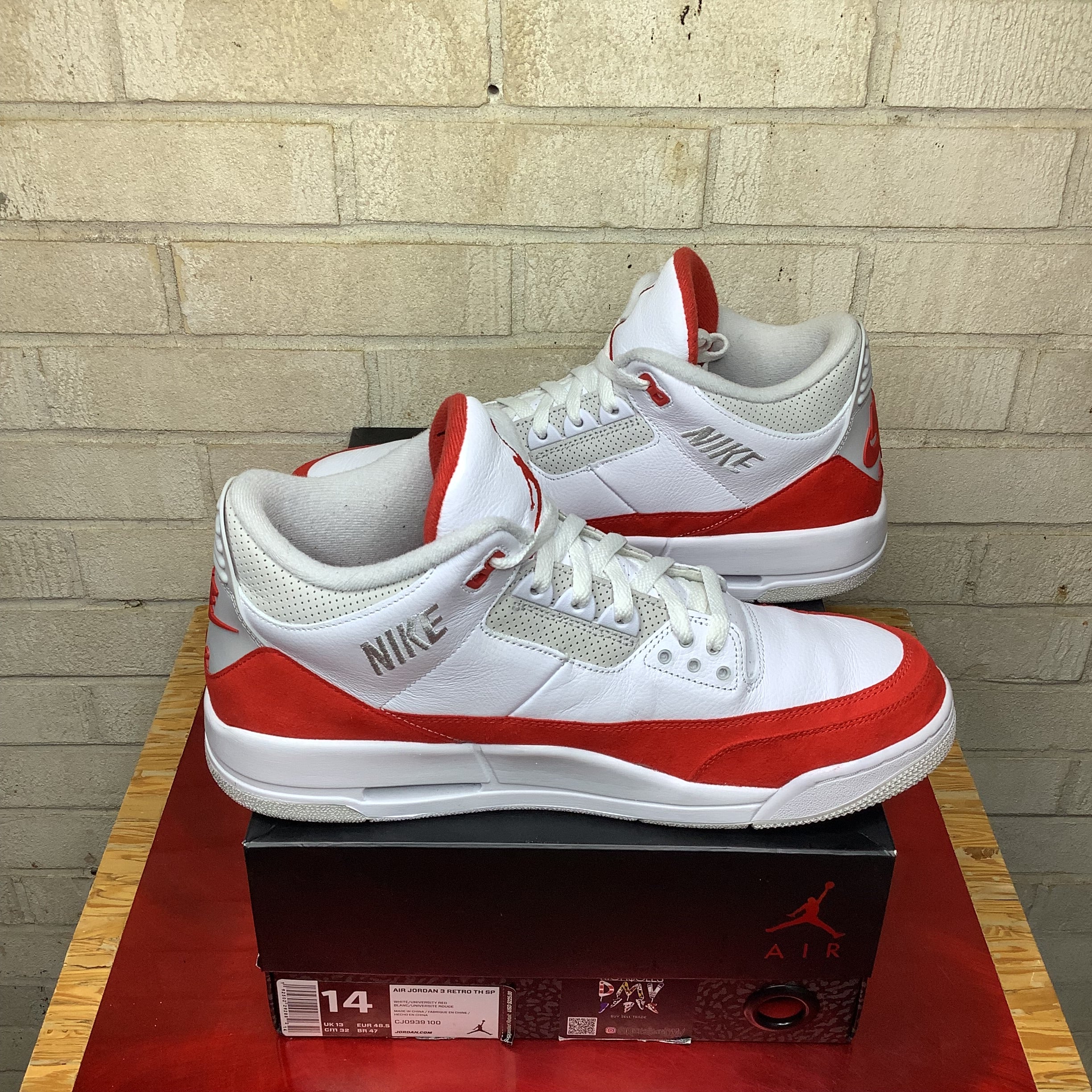 AIR JORDAN 3 TINKER UNIVERSITY RED SIZE 14/15.5W CJ0939-100
