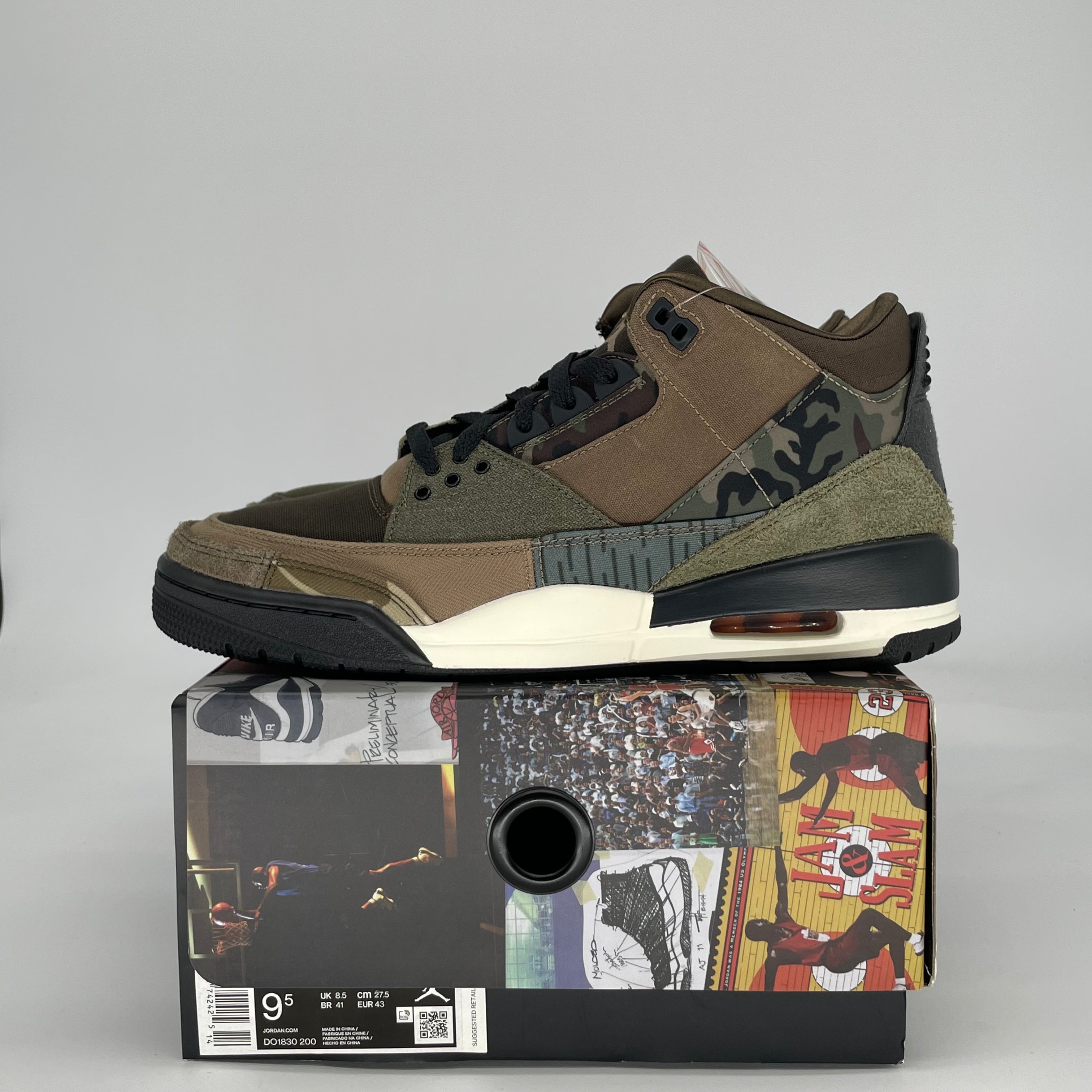 AIR JORDAN 3 PATCHWORK CAMO DO1830-200 SIZE 9.5/11W