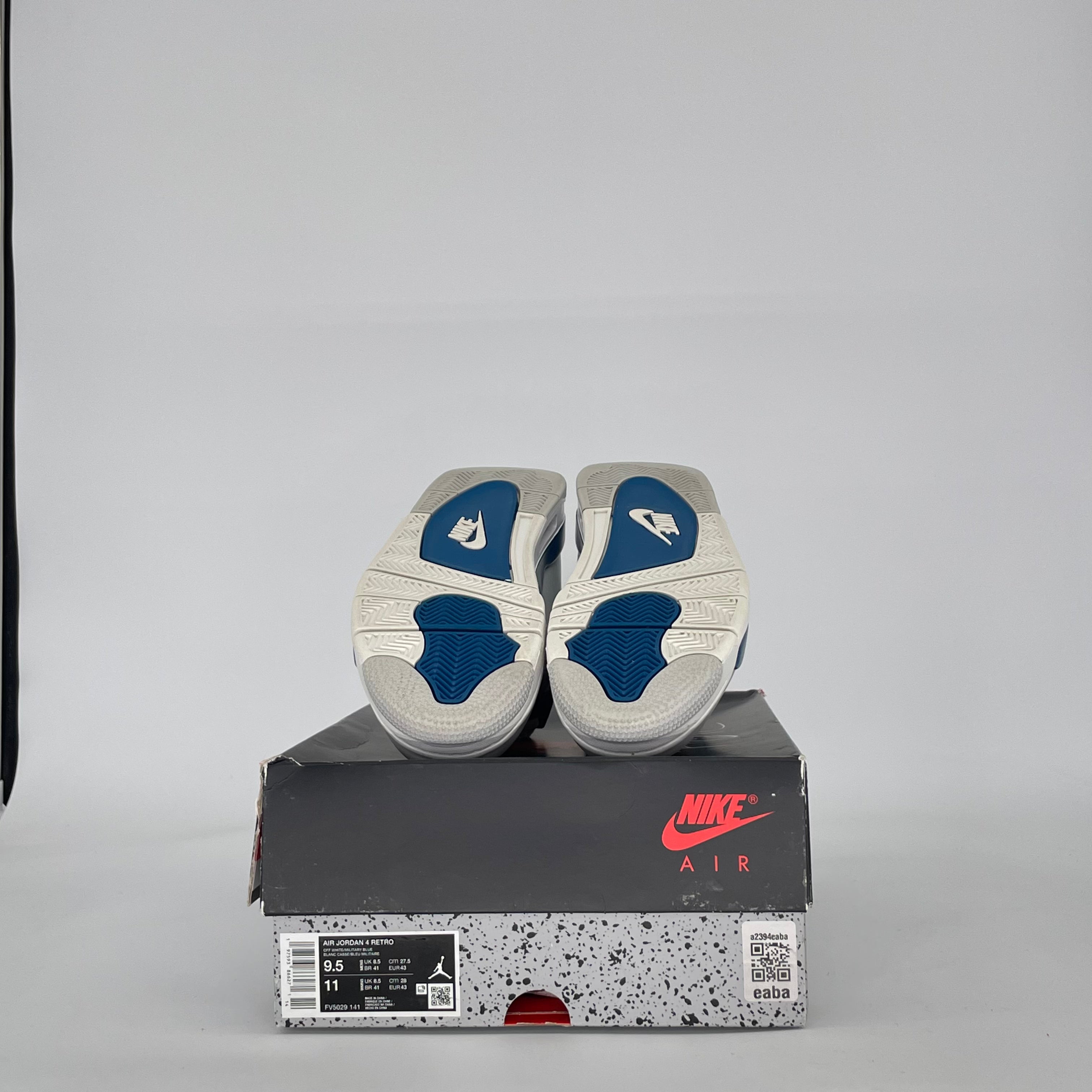 AIR JORDAN 4 MILITARY BLUE FV5029-141 SIZE 9.5/11W