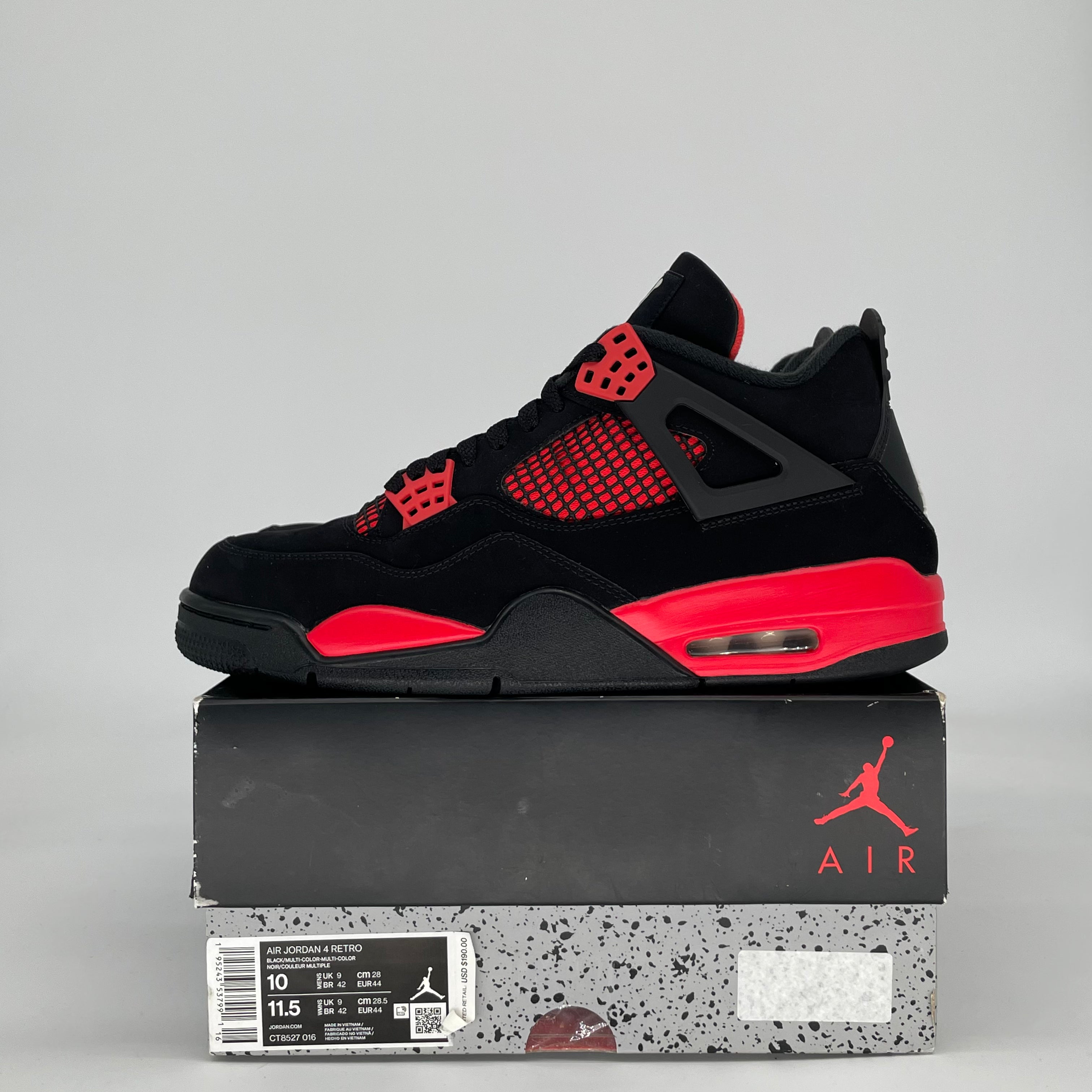 AIR JORDAN 4 RED THUNDER CT8527-016 SIZE 10/11.5W