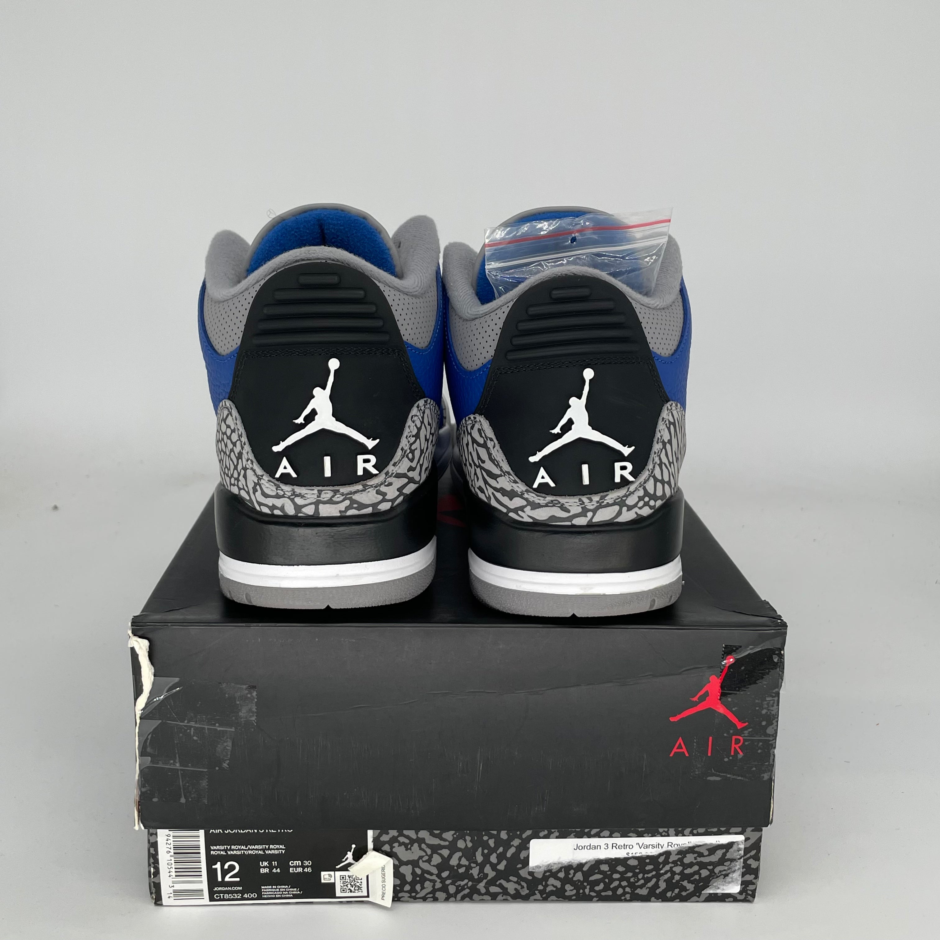 AIR JORDAN 3 VARSITY ROYAL CEMENT SIZE 12 CT8532-400