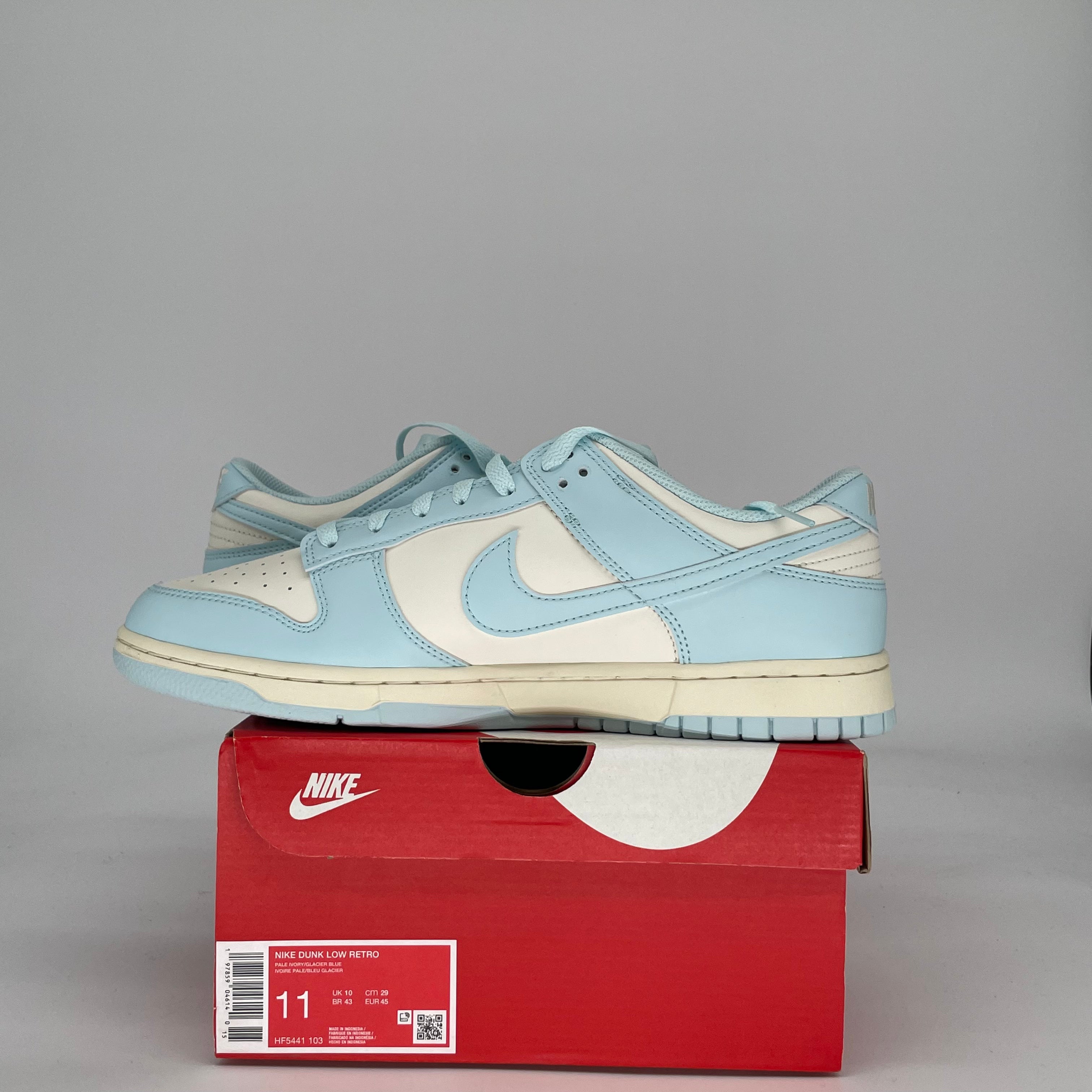 NIKE DUNK LOW GLACIER BLUE PALE IVORY HF5441-103 SIZE 11/12.5W