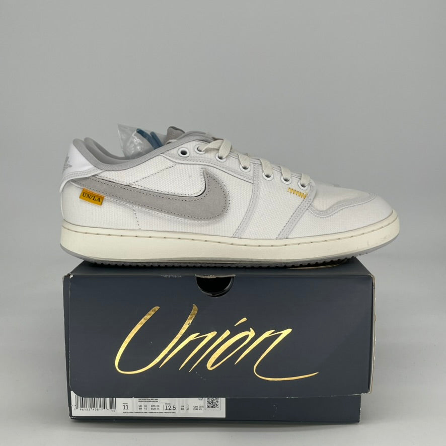AIR JORDAN 1 LOW X UNION WHITE CANVAS DO8912-101 SIZE 11/12.5W
