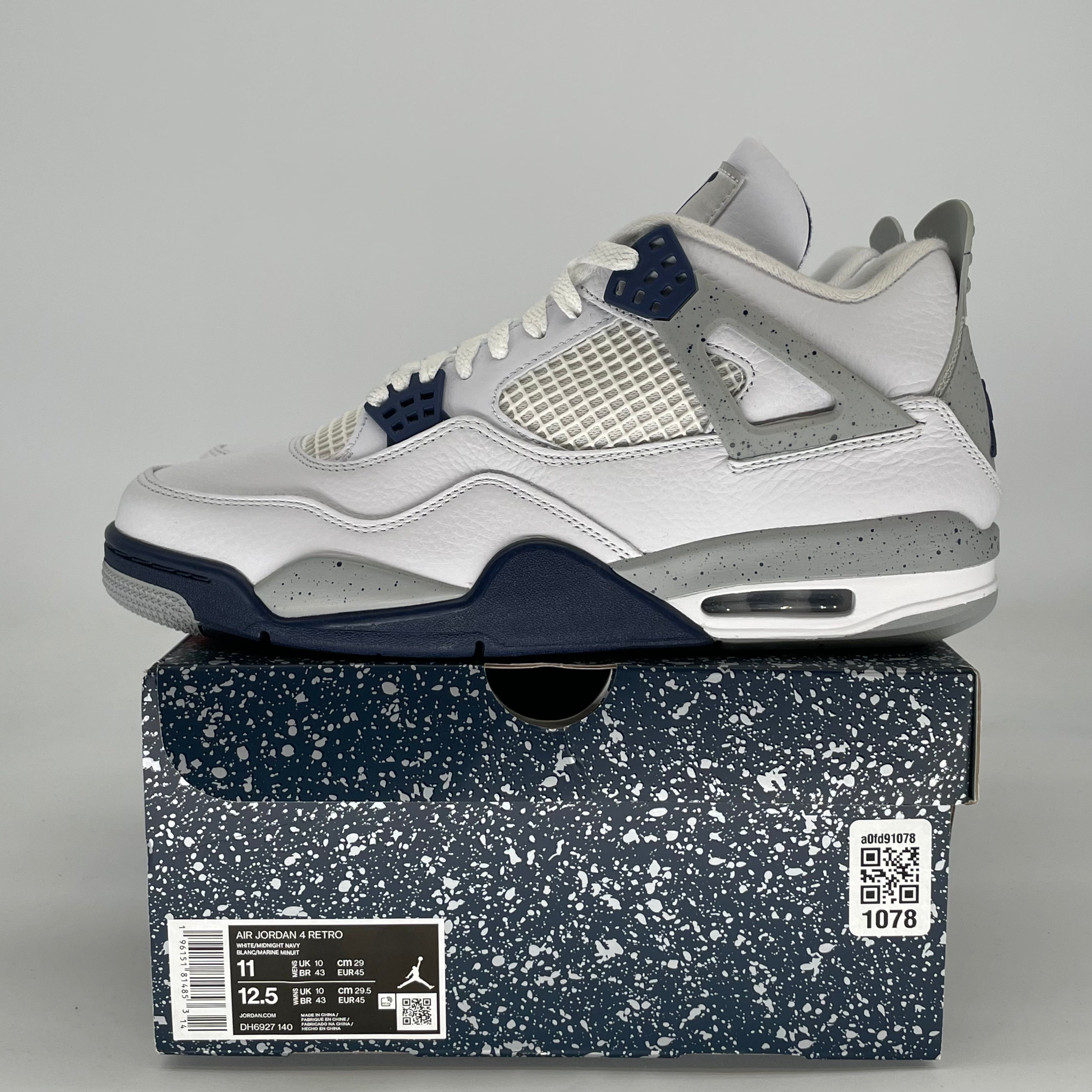 AIR JORDAN 4 MIDNIGHT NAVY DH6927-140 SIZE 11/12.5W
