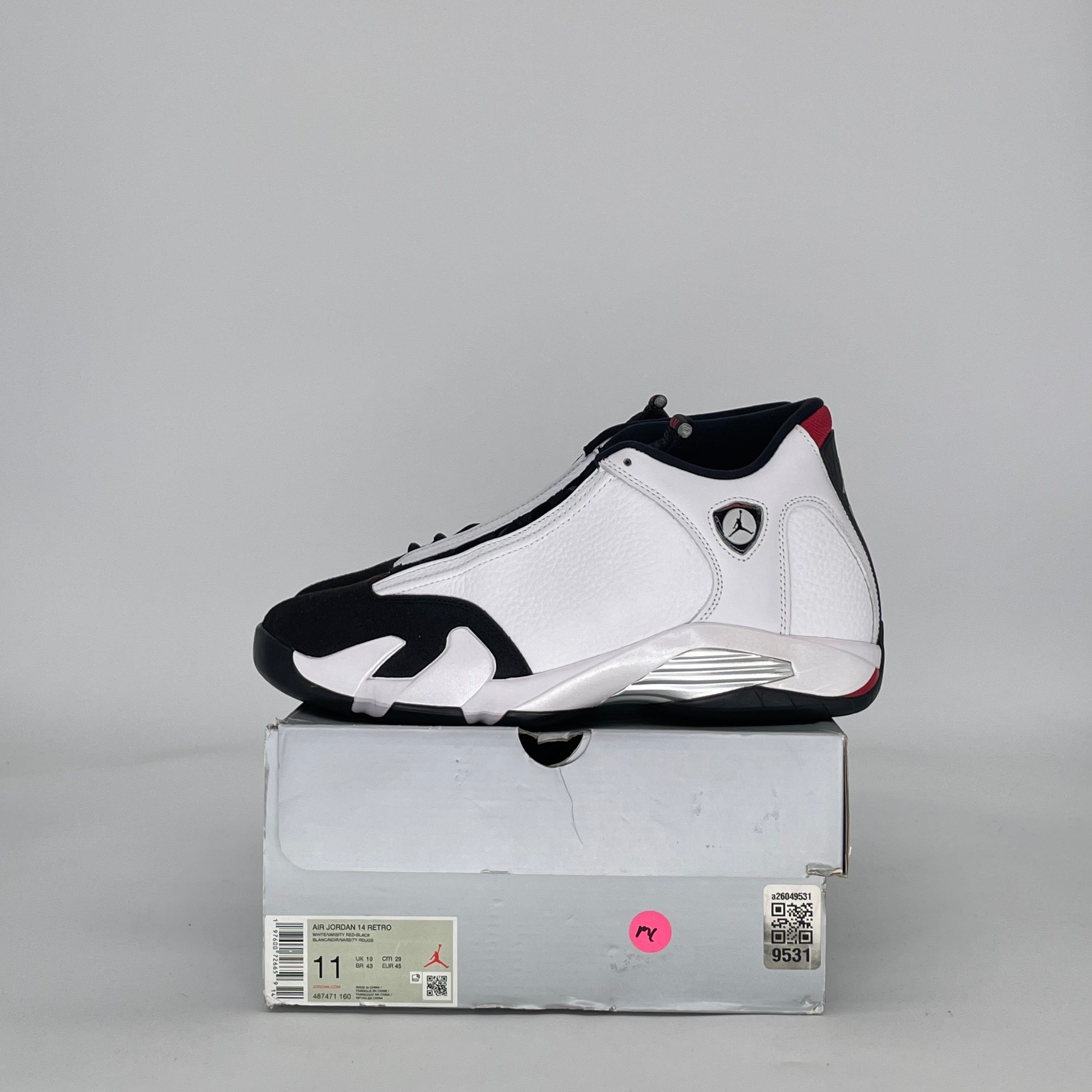AIR JORDAN 14 BLACK TOE 487471-160 SIZE 11/12.5W