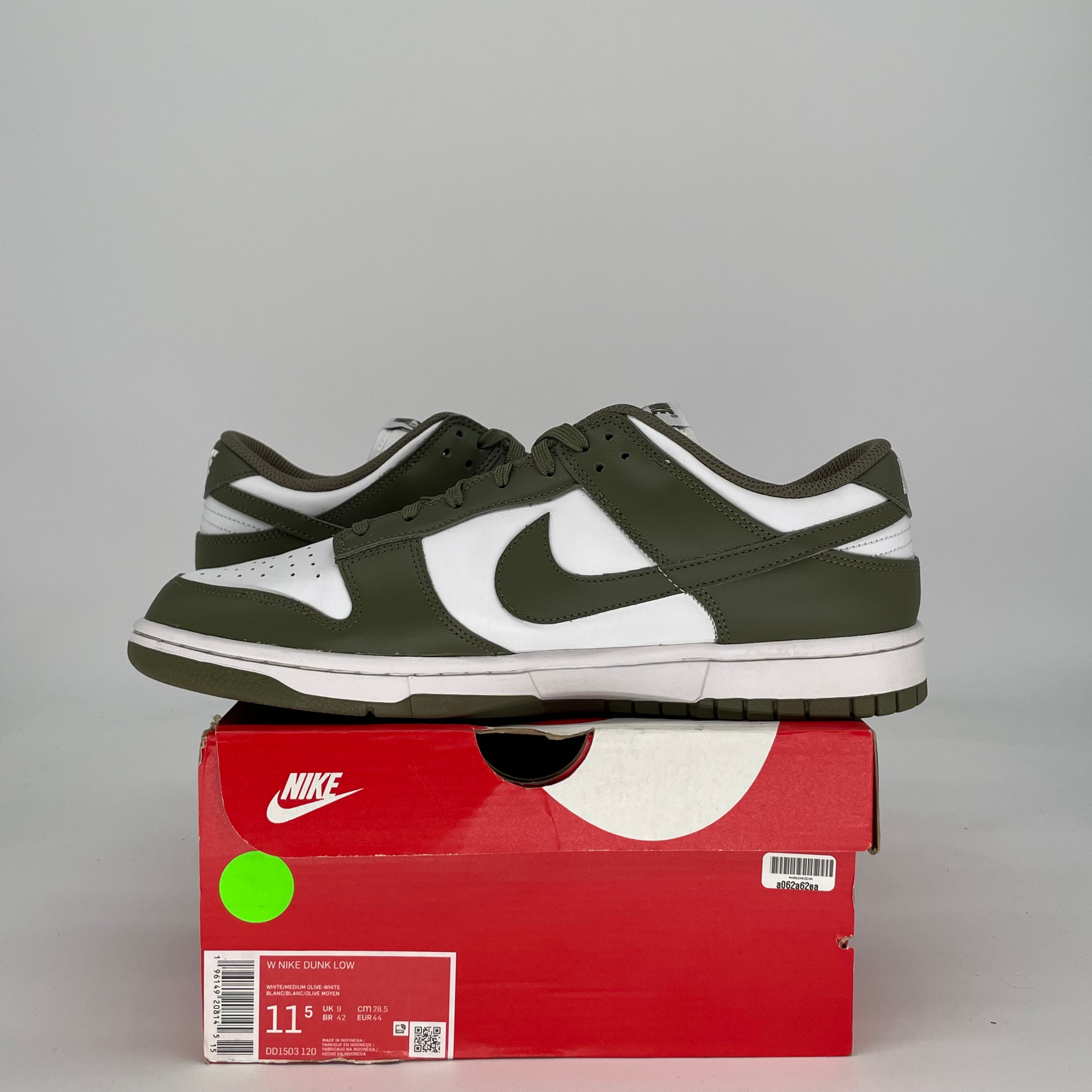 NIKE DUNK LOW MEDIUM OLIVE W DD1503-120 SIZE 10/11.5W