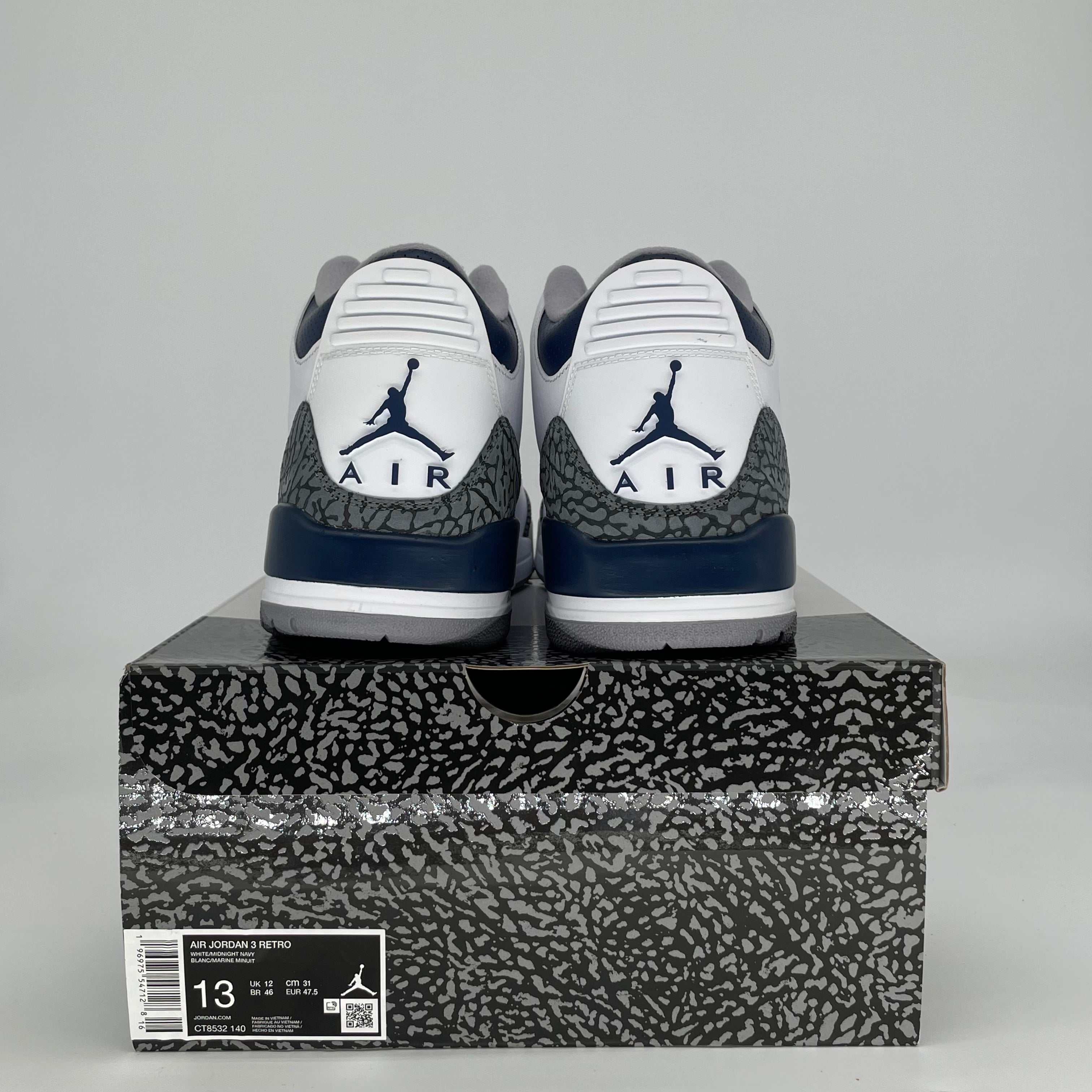 AIR JORDAN 3 MIDNIGHT NAVY CT8532-140 SIZE 13/14.5W