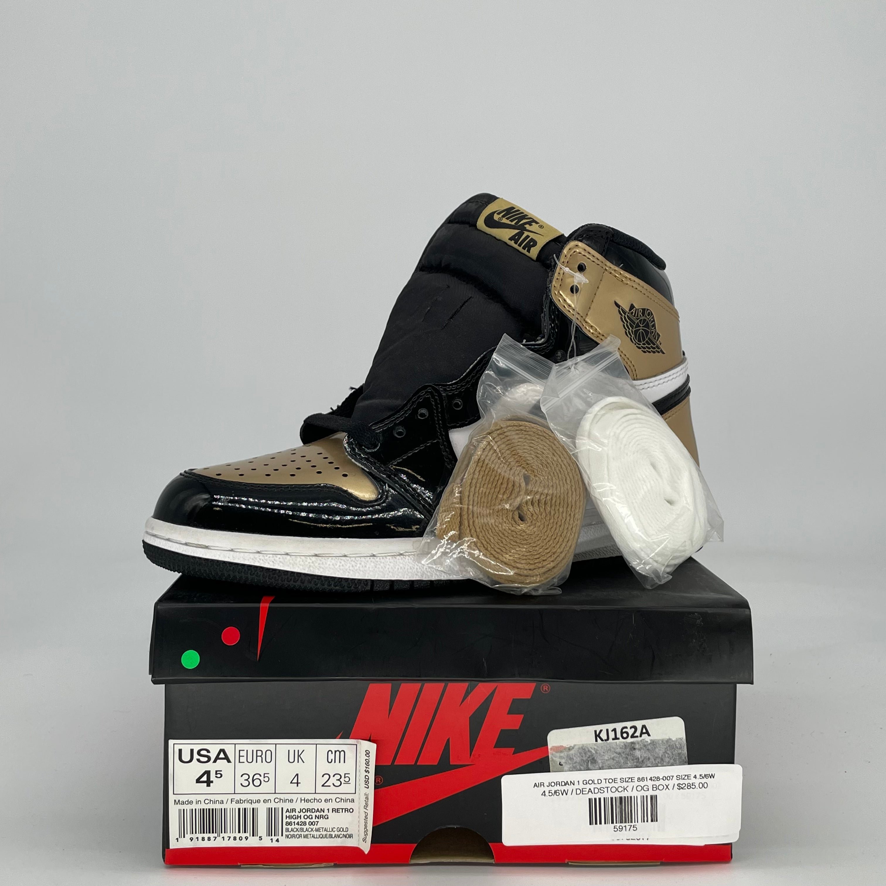 AIR JORDAN 1 GOLD TOE SIZE 861428-007 SIZE 4.5/6W