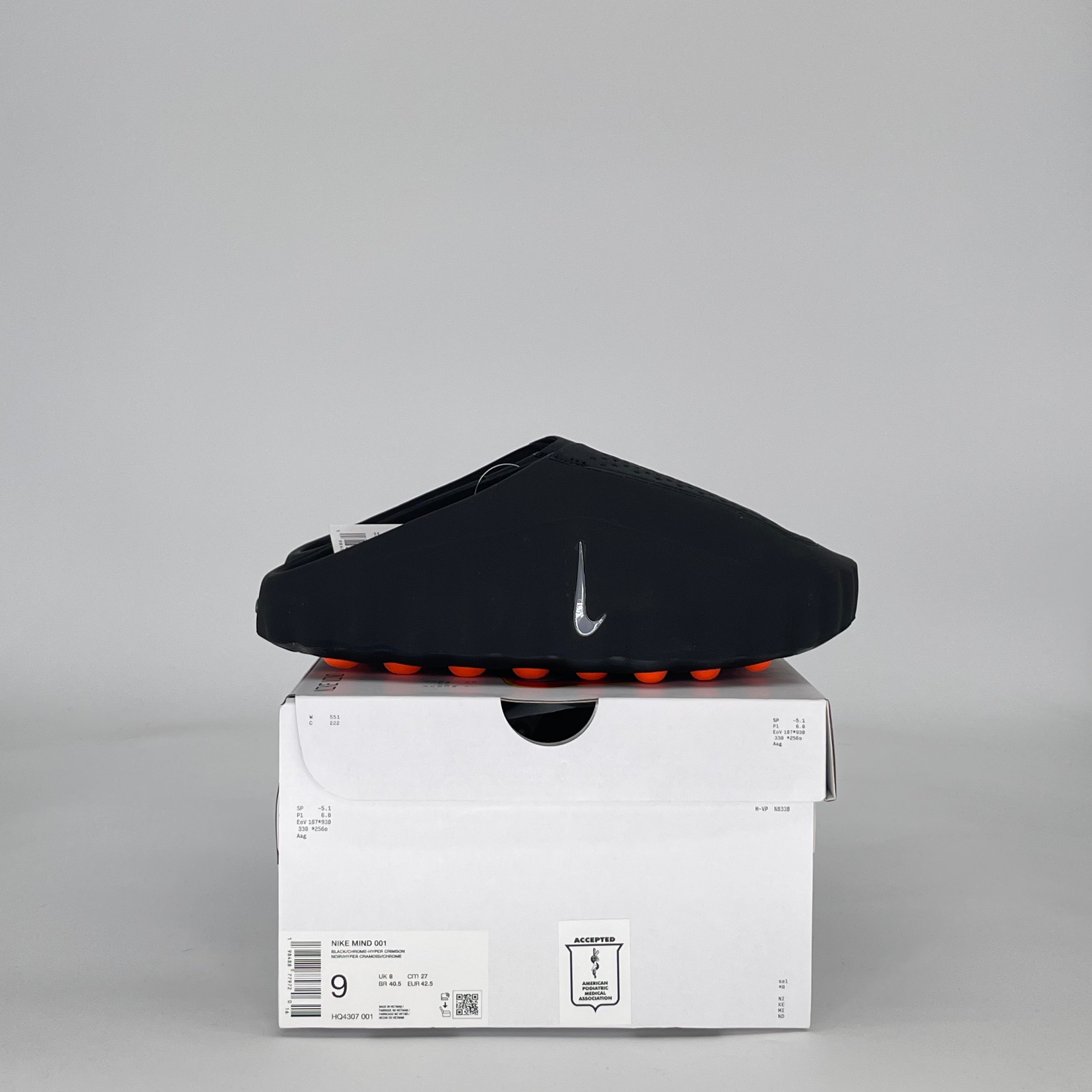 NIKE MIND 001 SLIDE BLACK CHROME HQ4307-001 SIZE 9/10.5W