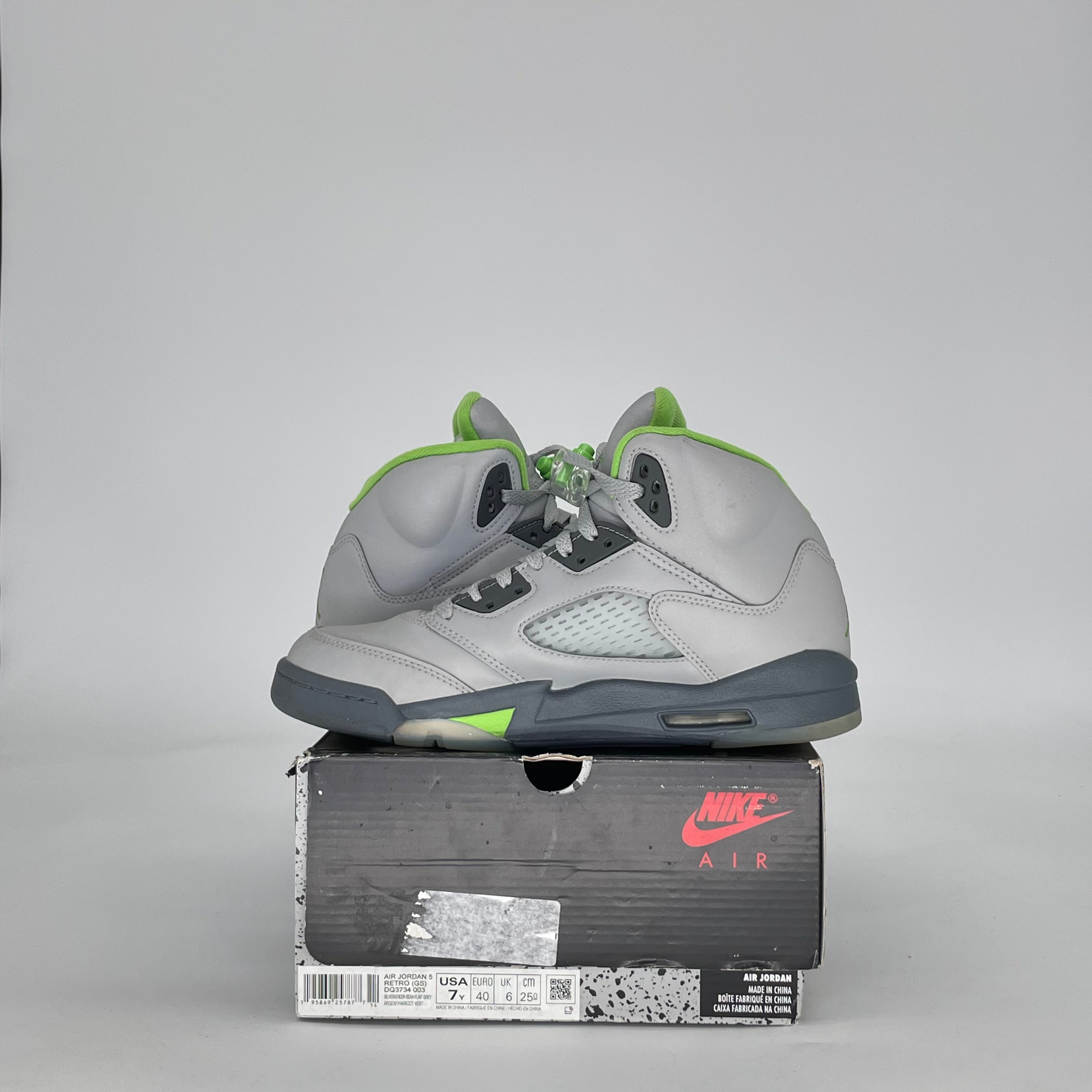 AIR JORDAN 5 GREEN BEAN DQ3734-003 SIZE 7/8.5W GS