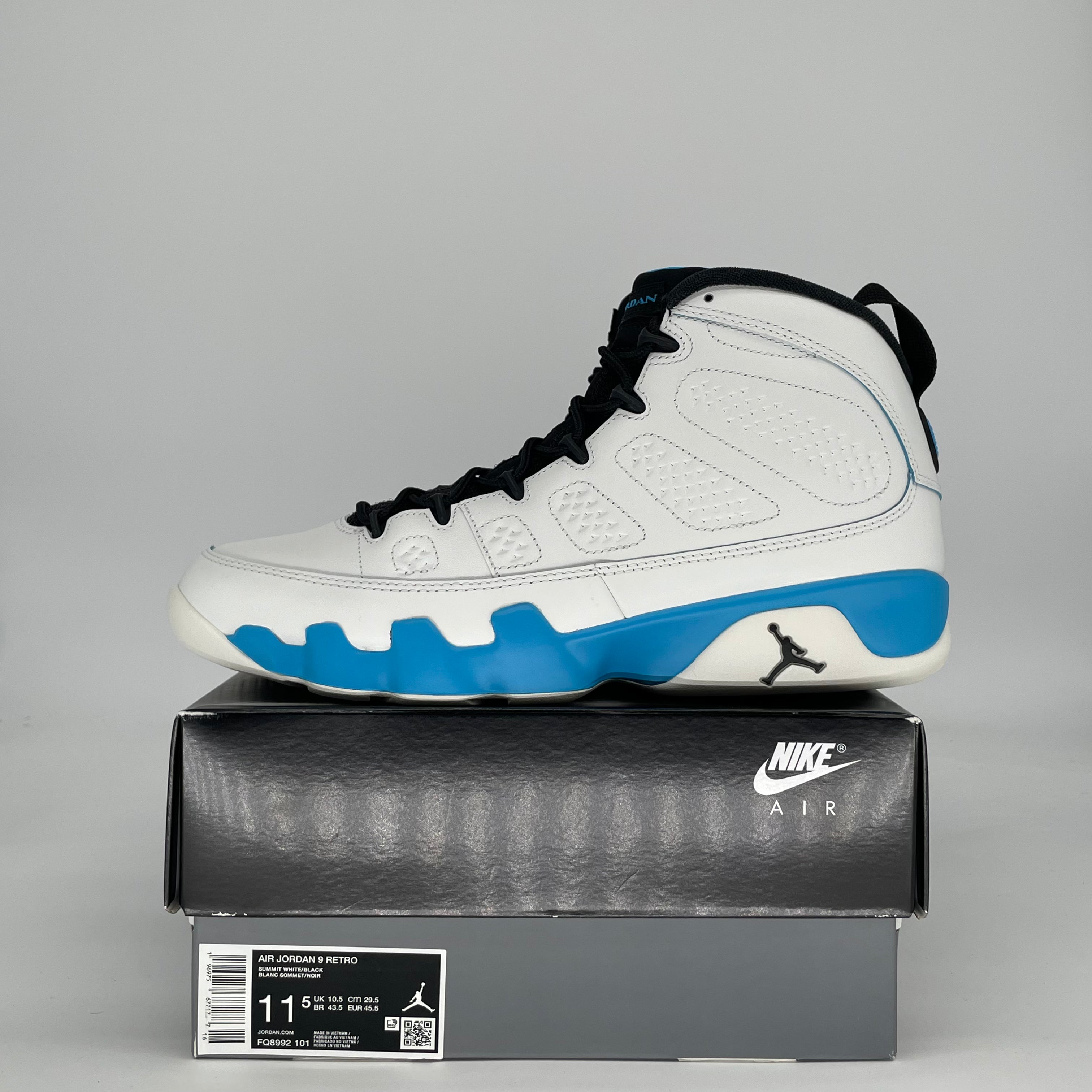 AIR JORDAN 9 POWDER BLUE FQ8992-101 SIZE 11.5/13W
