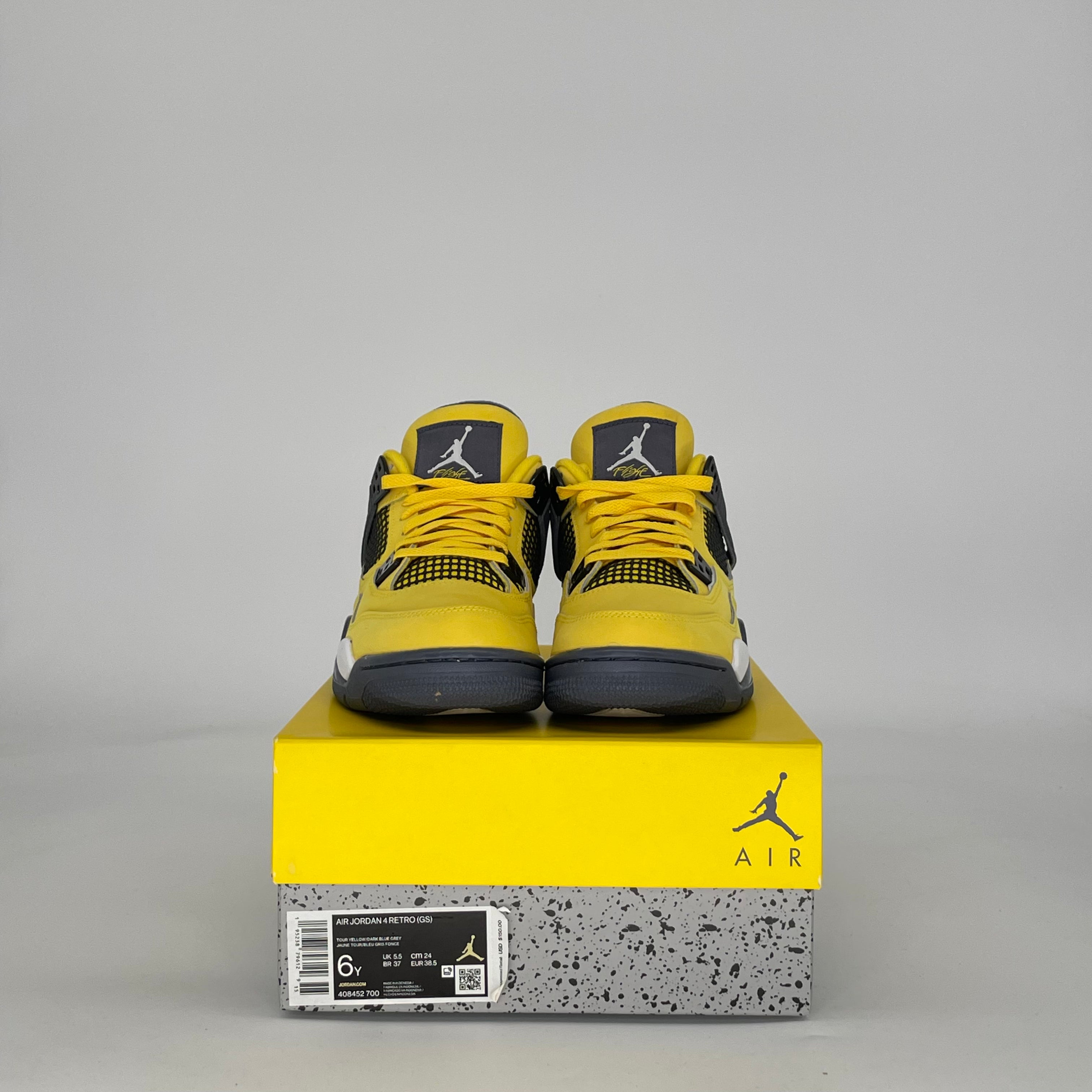 AIR JORDAN 4 LIGHTNING (2021) 408452-700 SIZE 6/7.5W GS