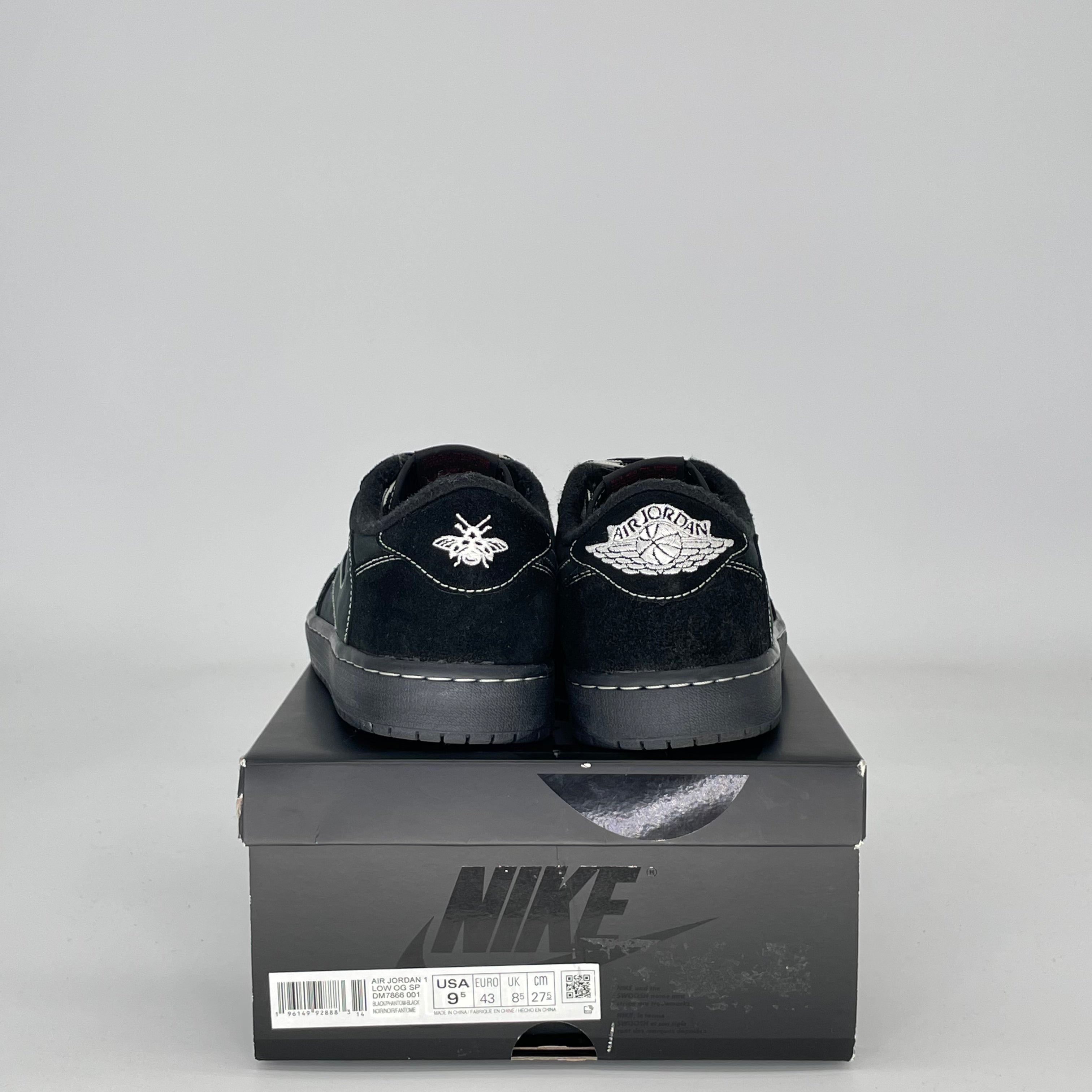 TRAVIS SCOTT X AIR JORDAN 1 LOW BLACK PHANTOM DM7866-001 SIZE 9.5/11W