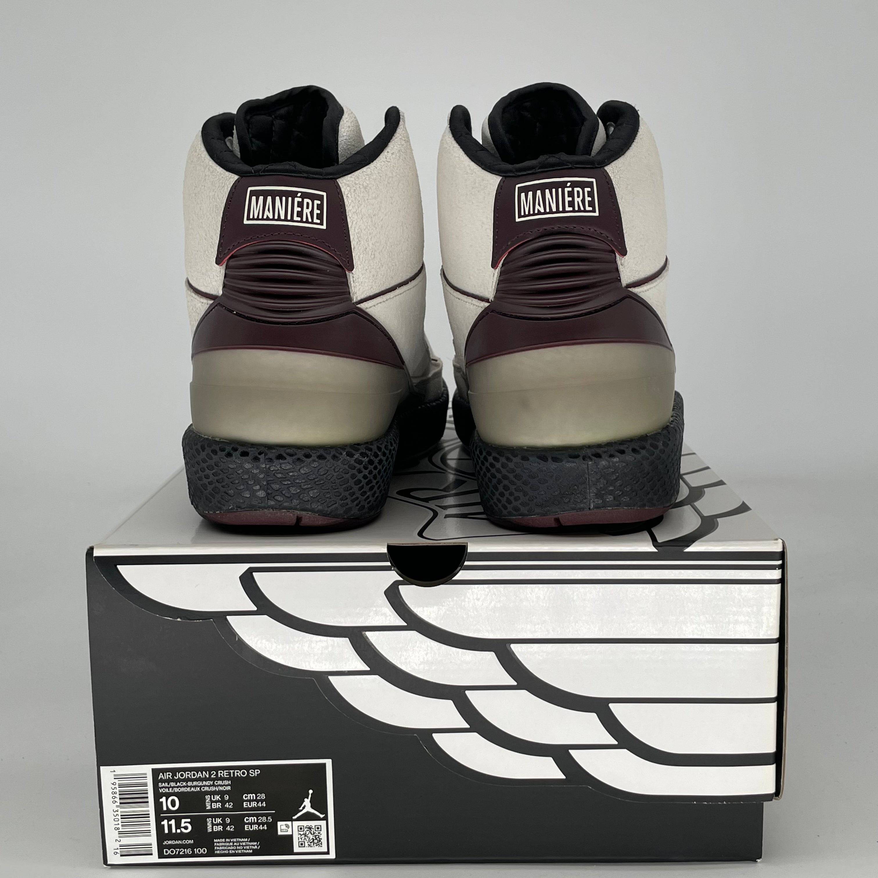 AIR JORDAN 2 A MA MANIERE AIRNESS DO7216-100 SIZE 10/11.5W