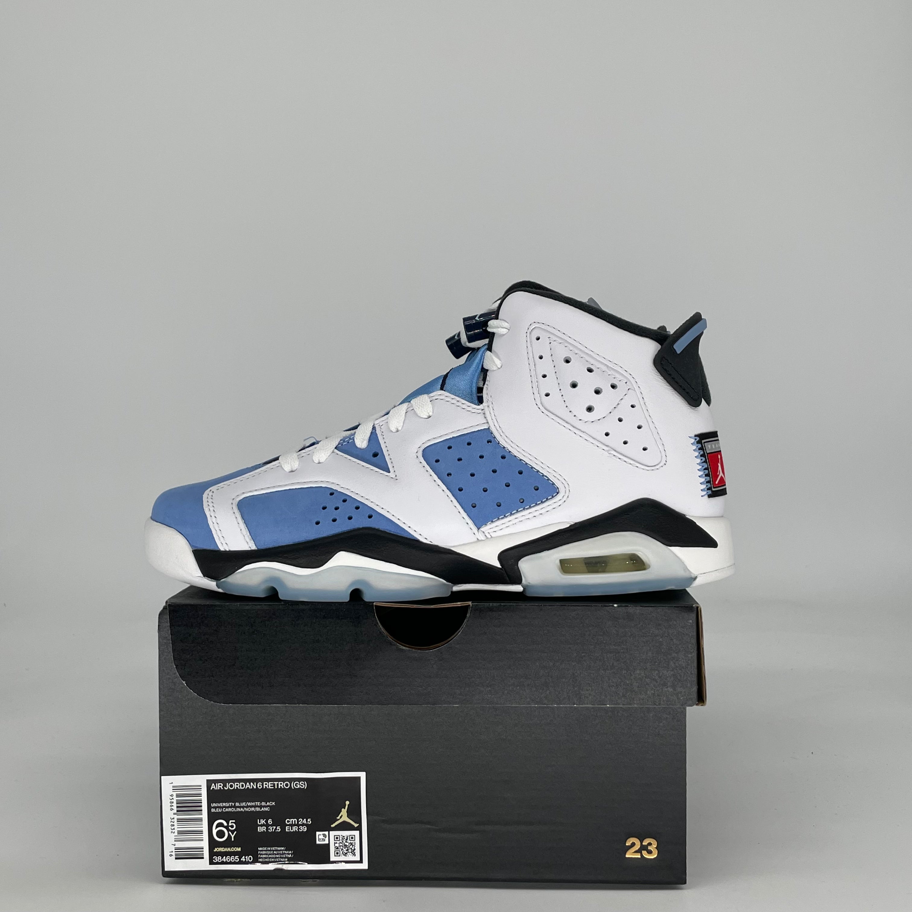 AIR JORDAN 6 UNC WHITE 384665-410 SIZE 6.5/8W