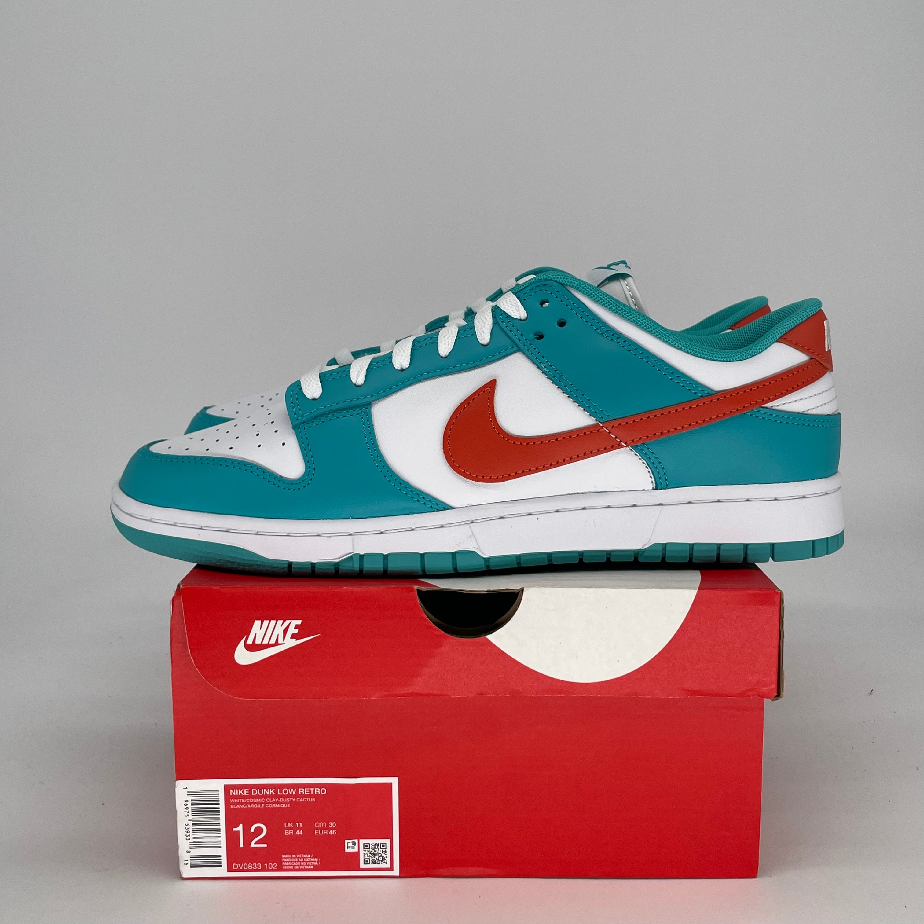 NIKE DUNK LOW MIAMI DOLPHINS DV0833-102 SIZE 12/13.5W