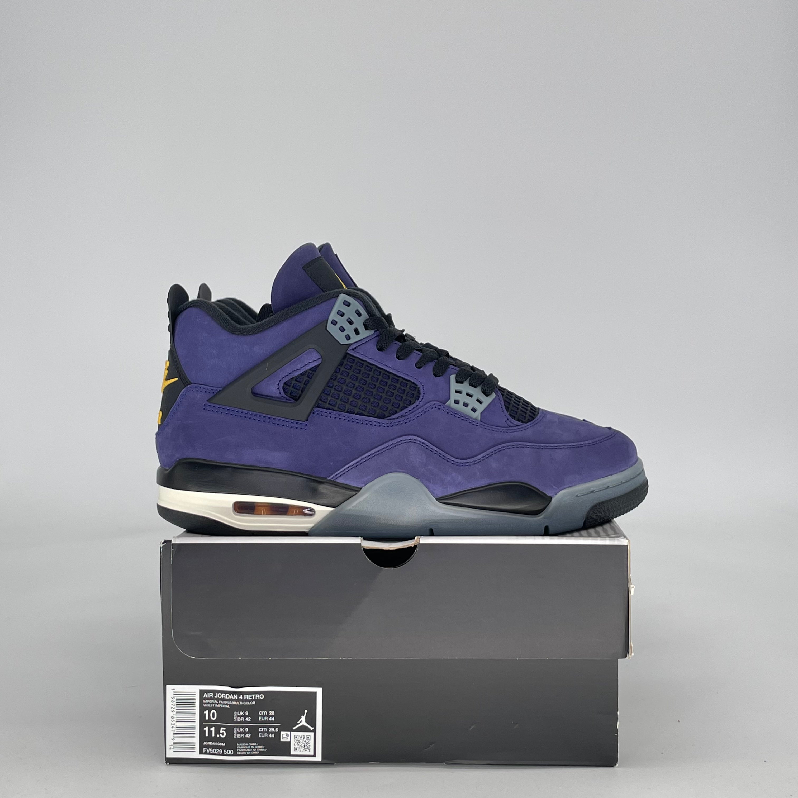 AIR JORDAN 4 LAKERS FV5029-500 SIZE 10/11.5W