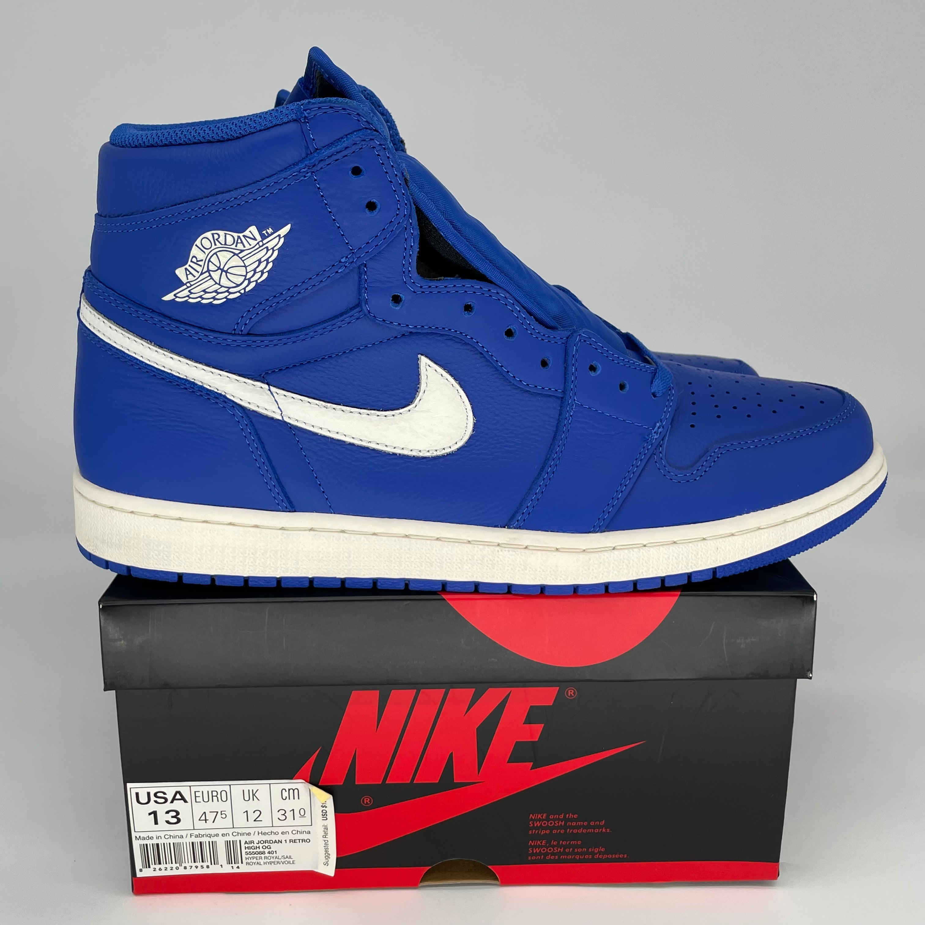 AIR JORDAN 1 HYPER ROYAL 555088-401 SIZE 13/14.5W