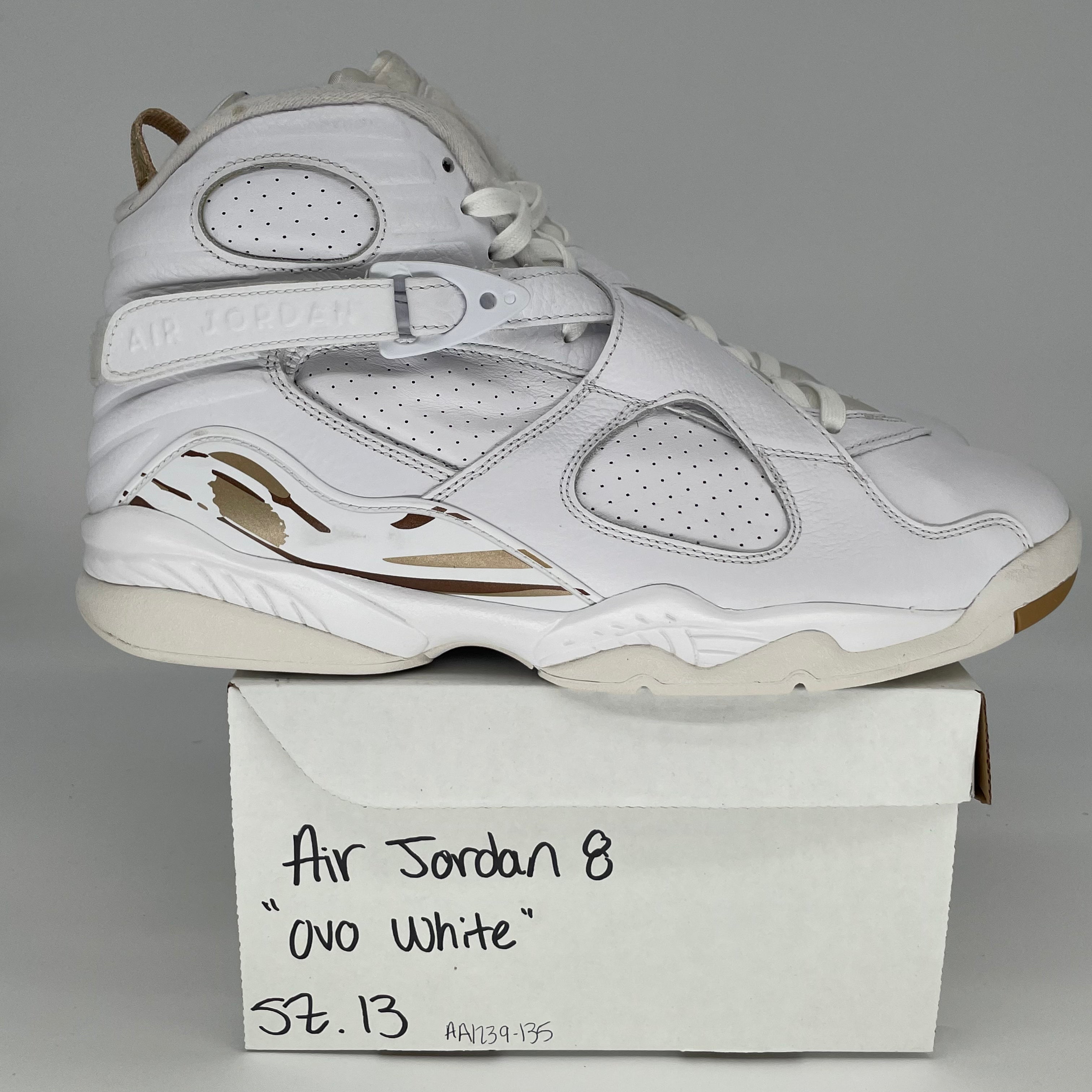 AIR JORDAN 8 OVO WHITE AA1239-135 SIZE 13/14.5W