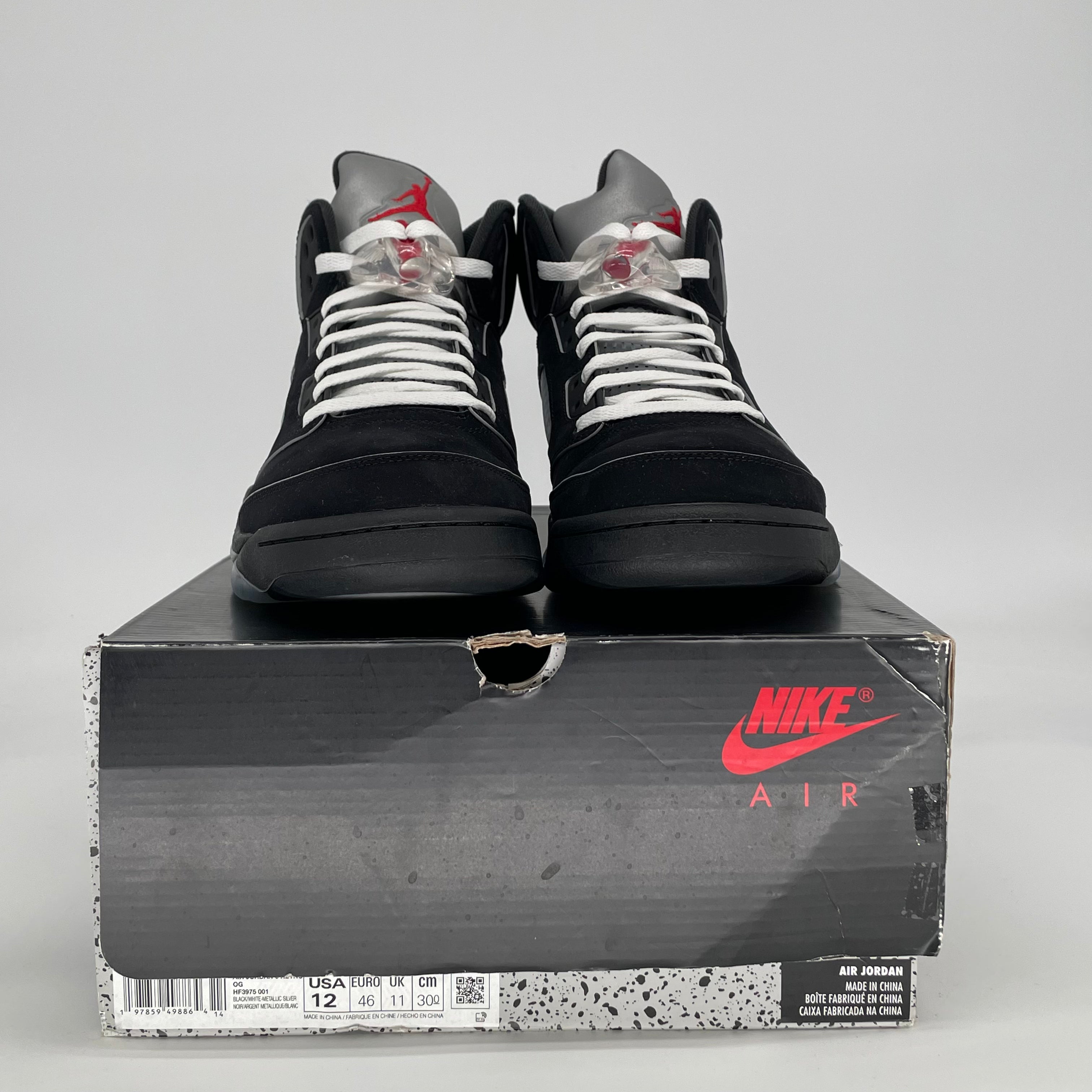 AIR JORDAN 5 BLACK METALLIC REIMAGINED HF3975-001 SIZE 12/13.5W