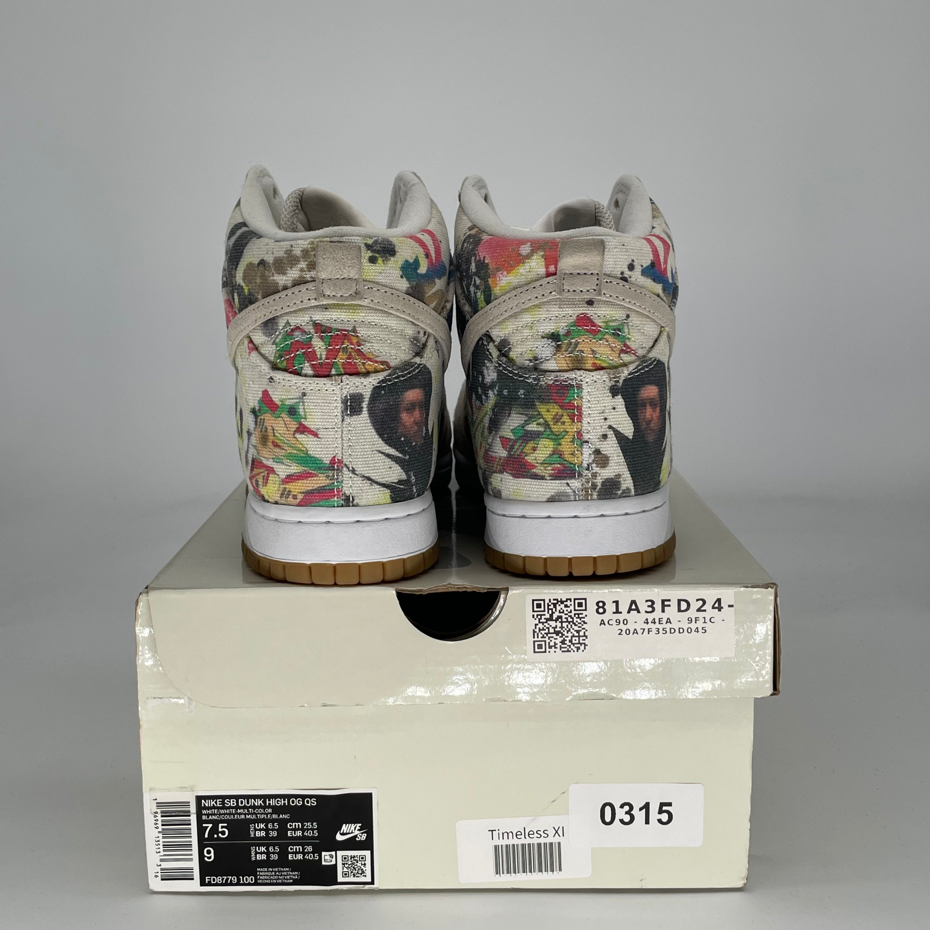 NIKE SB DUNK HIGH X SUPREME RAMMELLZEE SIZE 7.5/9W