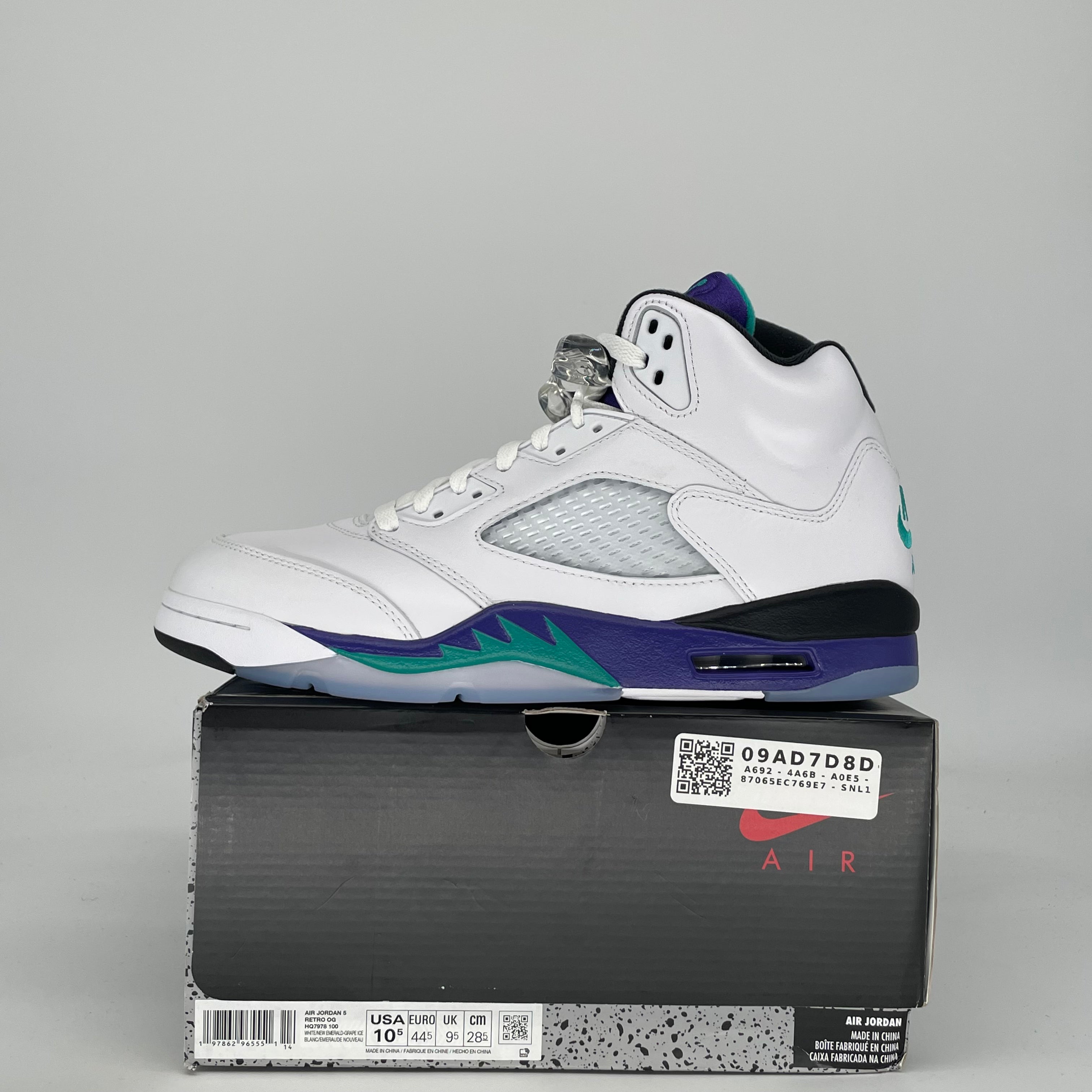 AIR JORDAN 5 GRAPE HQ7978-100 SIZE 10.5/12W