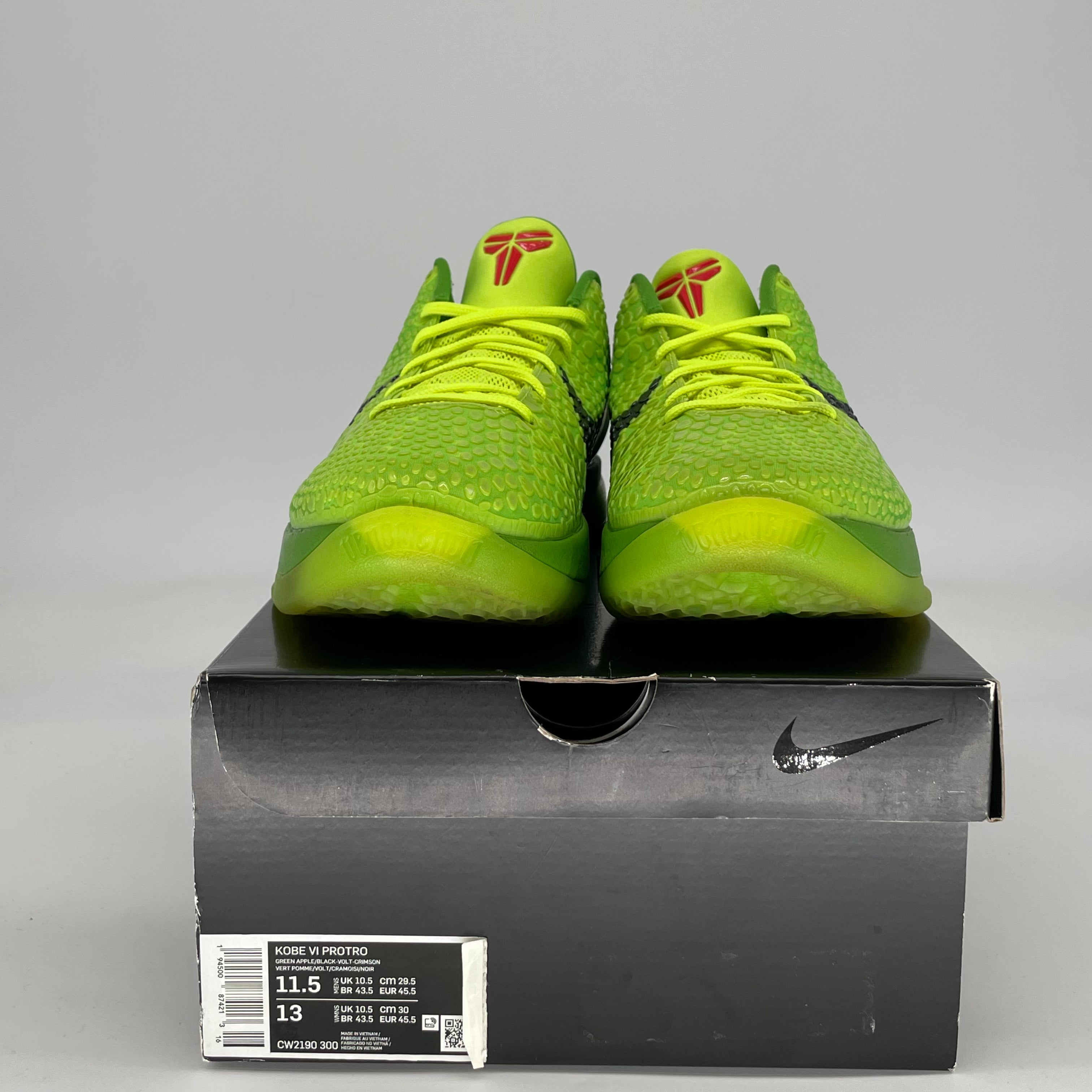 NIKE KOBE 6 PROTRO GRINCH CW2190-300 SIZE 11.5/13W