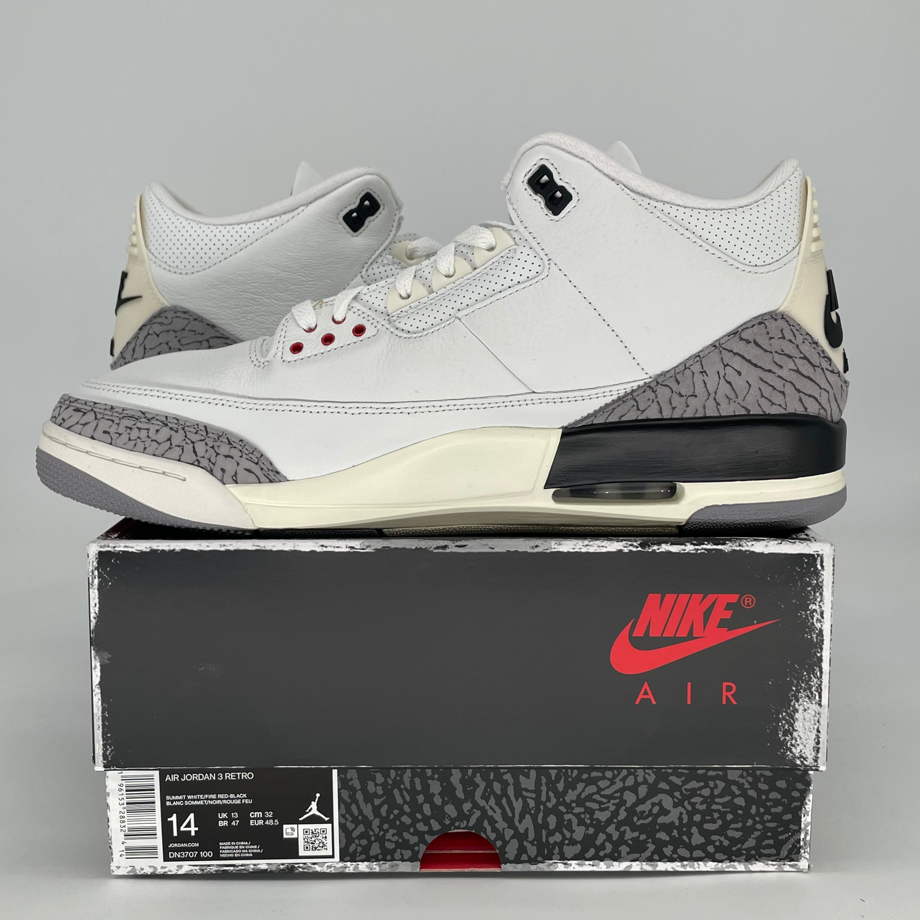 AIR JORDAN 3 WHITE CEMENT REIMAGINED DN3707-100 SIZE 14/15.5W