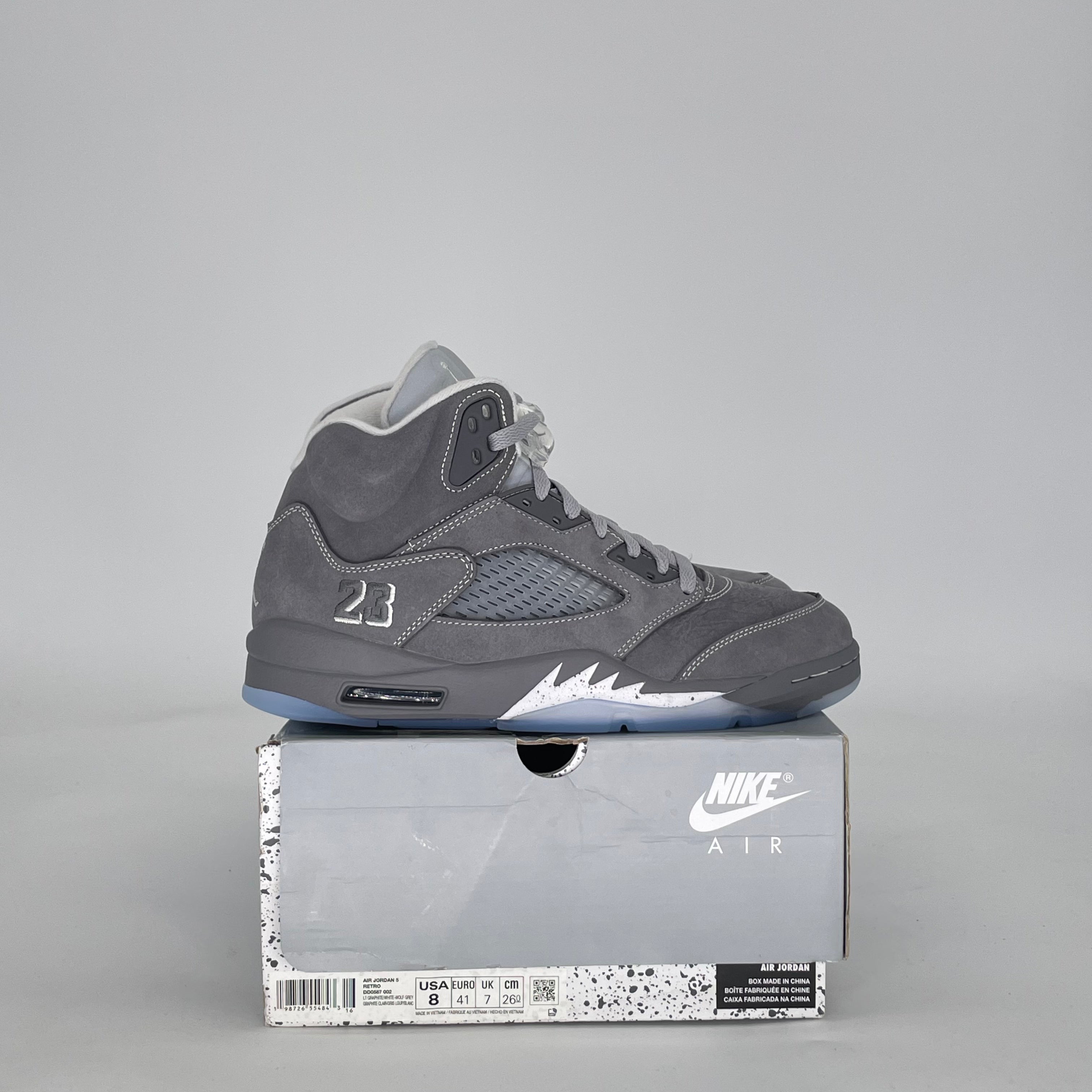 AIR JORDAN 5 WOLF GREY DD0587-002 SIZE 8/9.5W