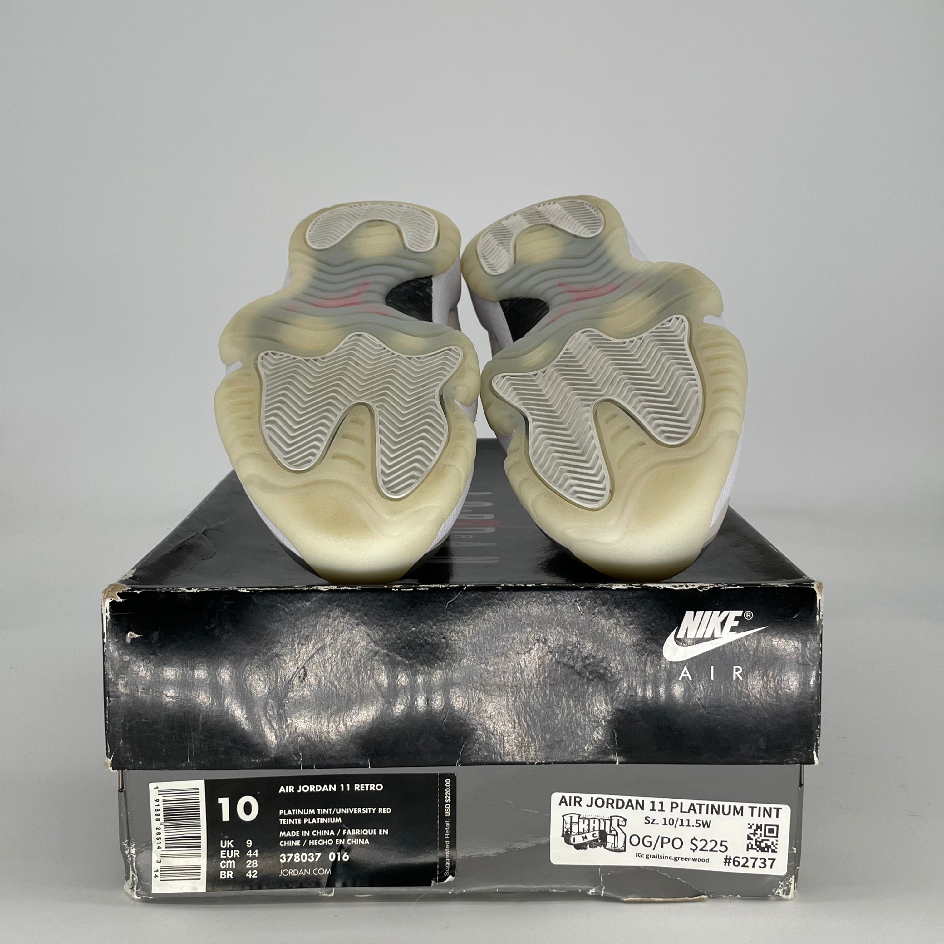 AIR JORDAN 11 PLATINUM TINT 378037-016 SIZE 10/11.5W