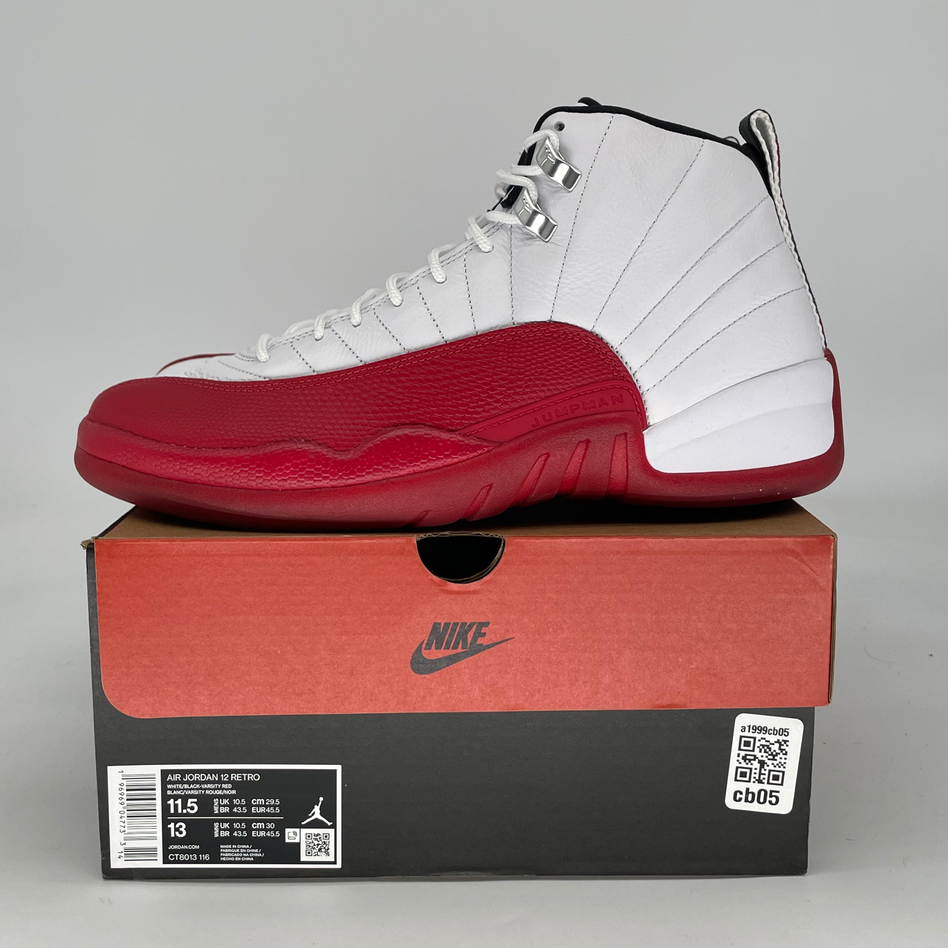 AIR JORDAN 12 CHERRY CT8013-116 SIZE 11.5/13W