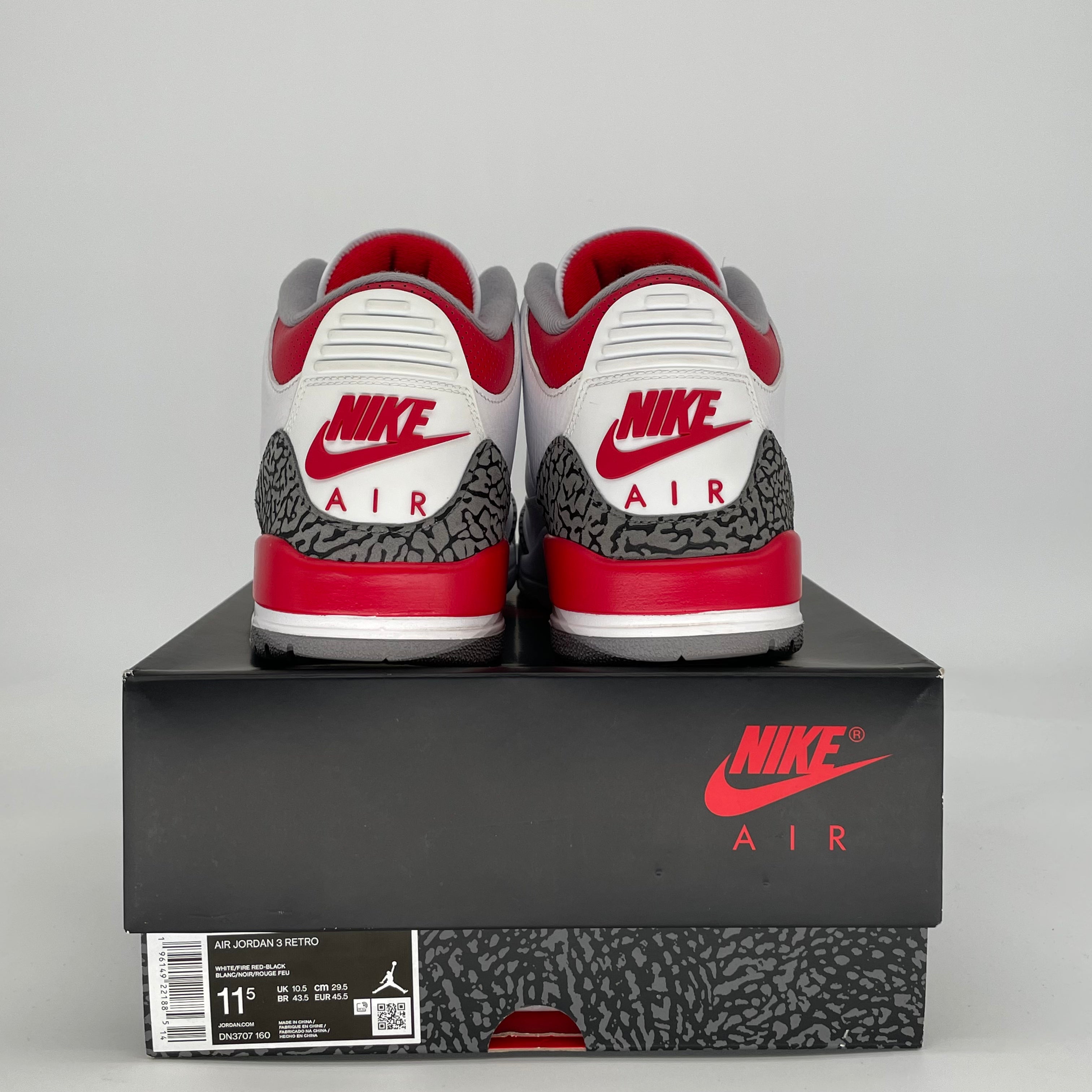 AIR JORDAN 3 FIRE RED DN3707-160 SIZE 11.5/13W