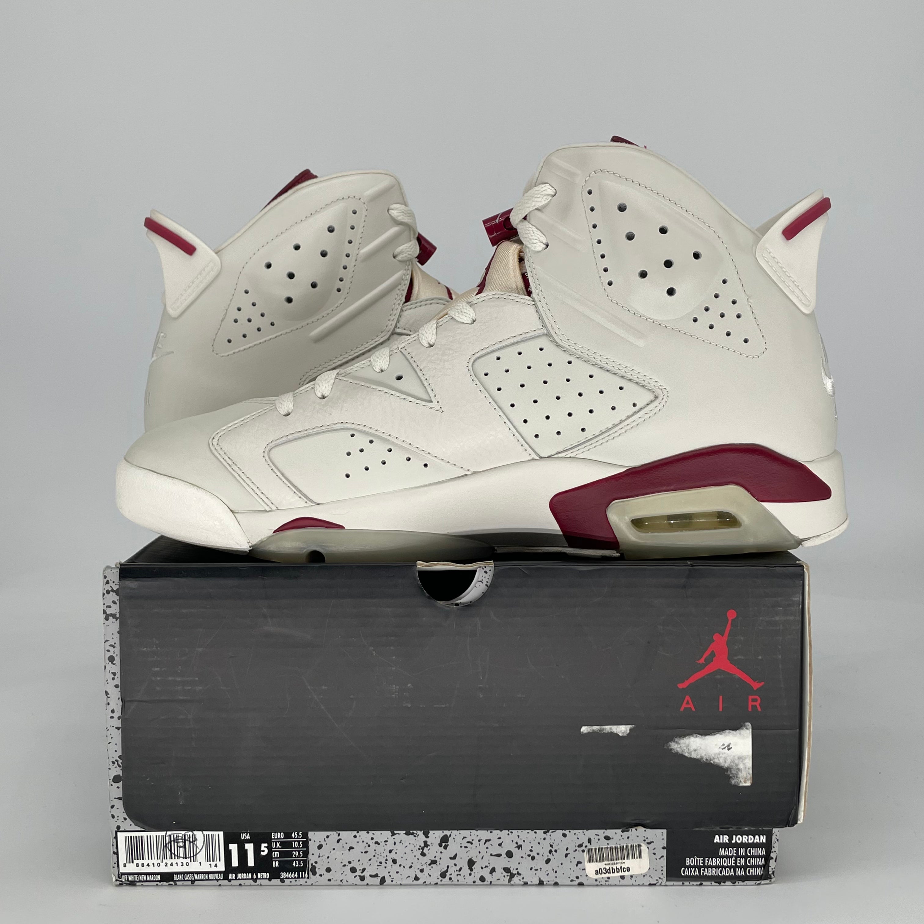 AIR JORDAN 6 MAROON 384664-116 SIZE 11.5/13W