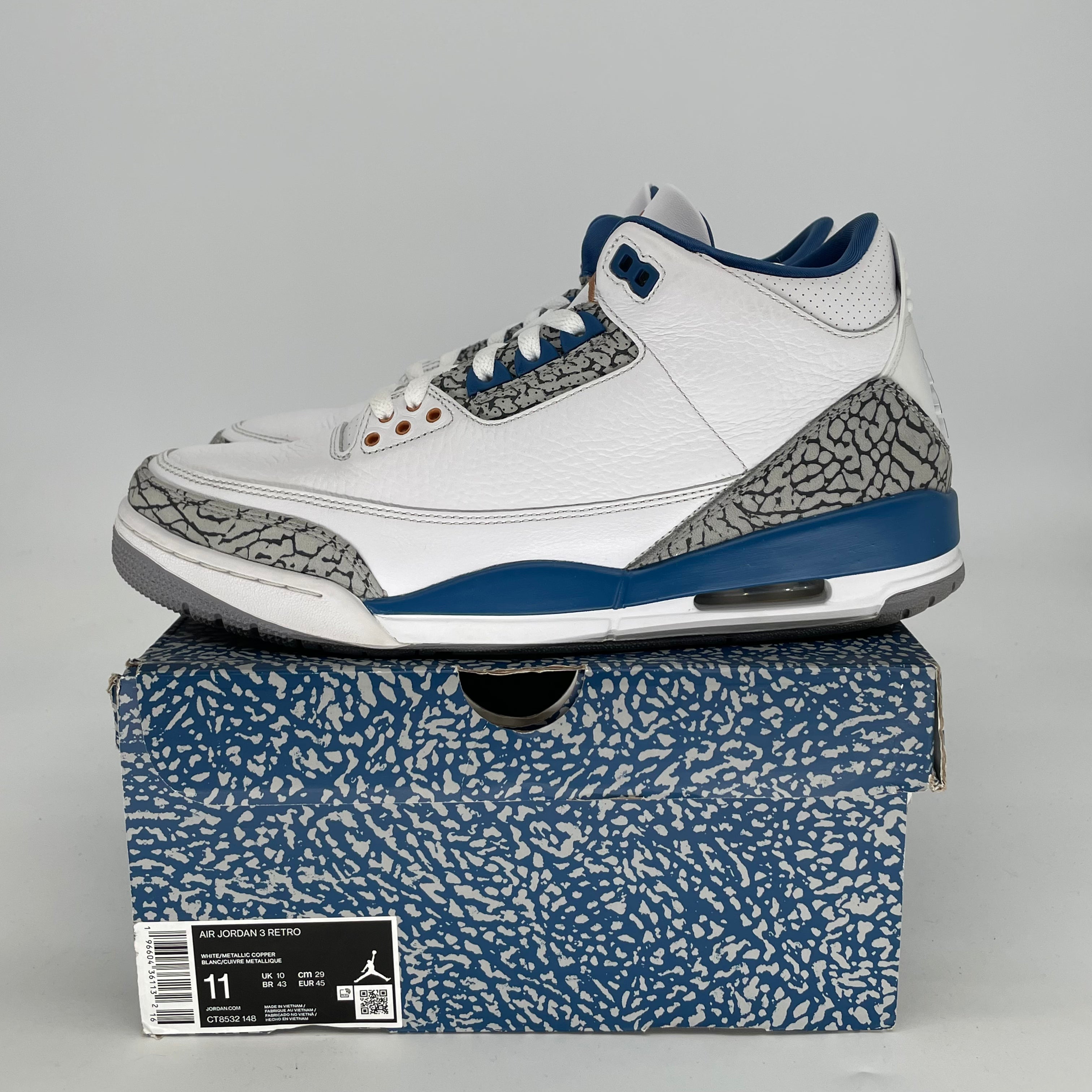 AIR JORDAN 3 WIZARDS CT8532-148 SIZE 11/12.5W