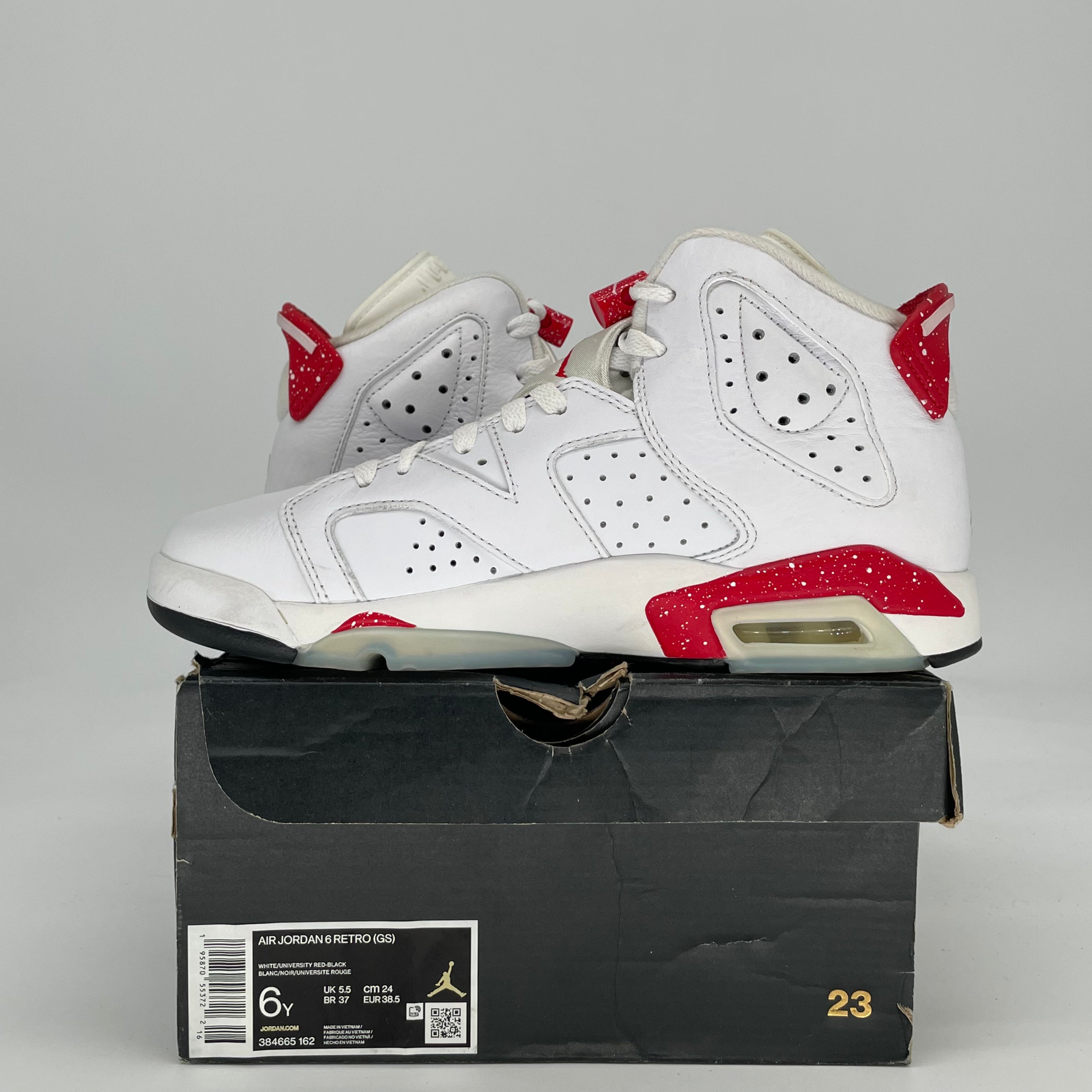 AIR JORDAN 6 RED OREO 384665-132 SIZE 6/7.5W