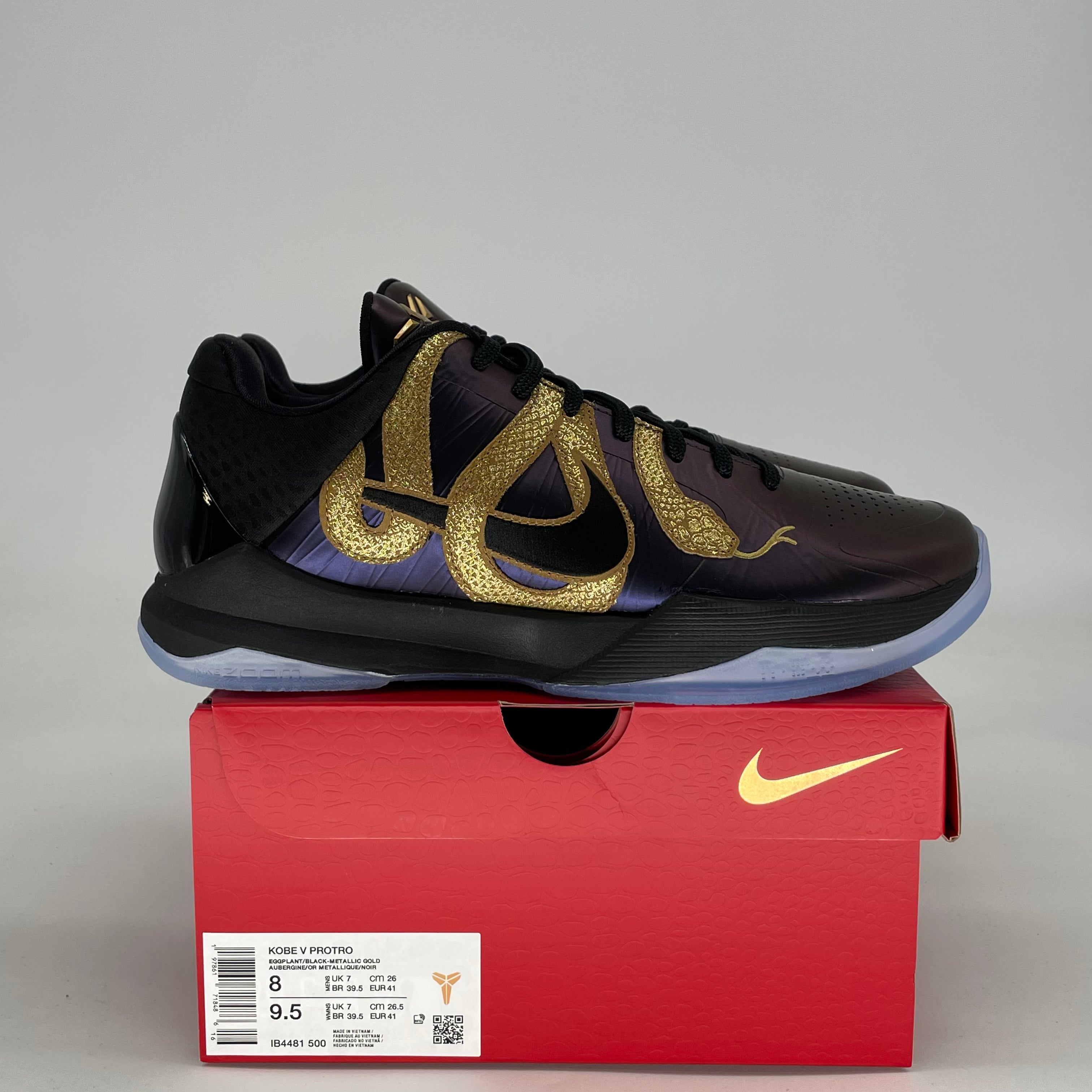 NIKE KOBE 5 PROTRO YEAR OF THE MAMBA EGGPLANT IB4481-500 SIZE 8/9.5W
