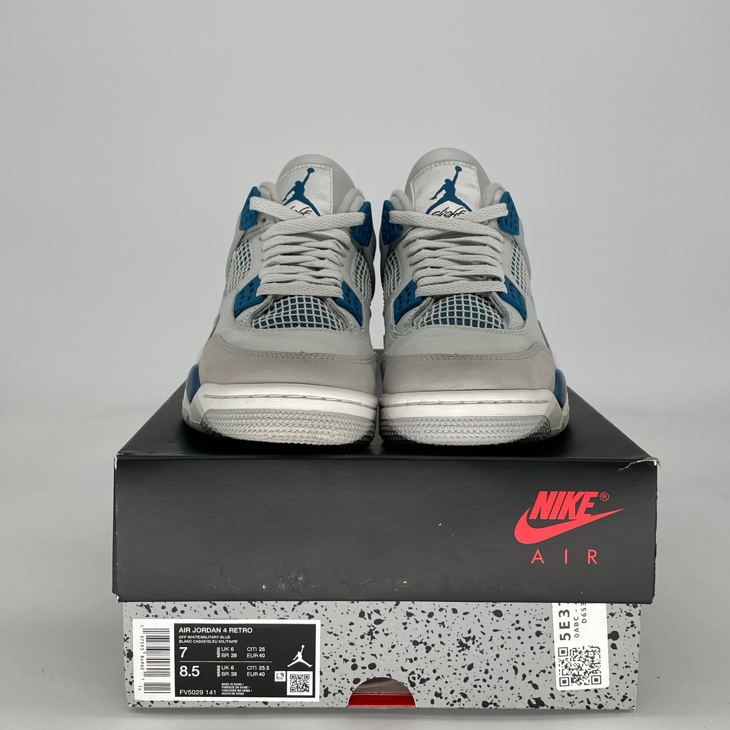 AIR JORDAN 4 MILITARY BLUE FV5029-141 SIZE 7/8.5W