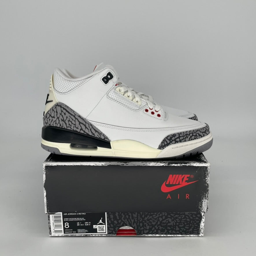 AIR JORDAN 3 WHITE CEMENT REIMAGINED DN3707-100 SIZE 8/9.5W