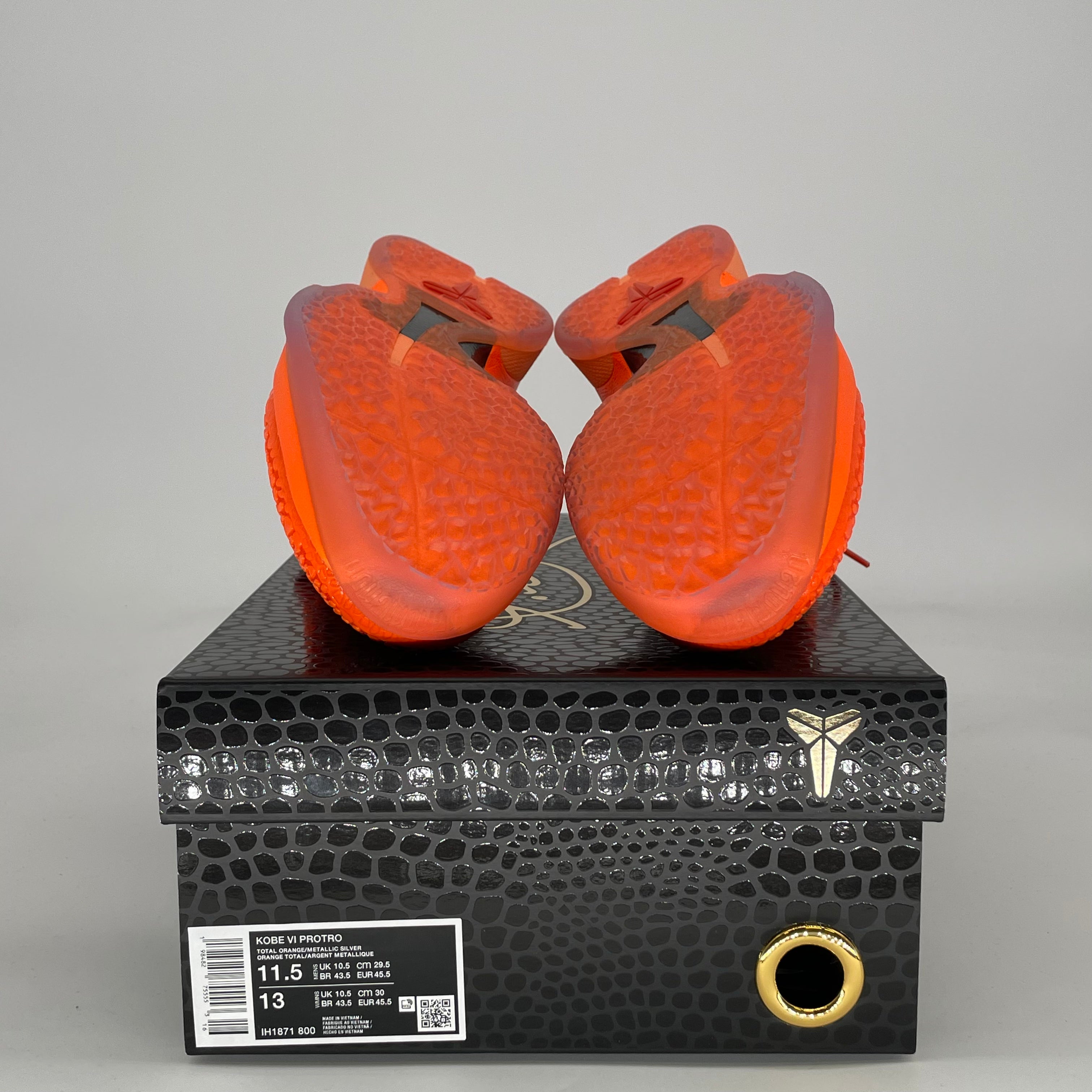 NIKE KOBE 6 PROTRO TOTAL ORANGE IH1871-800 SIZE 11.5/13W