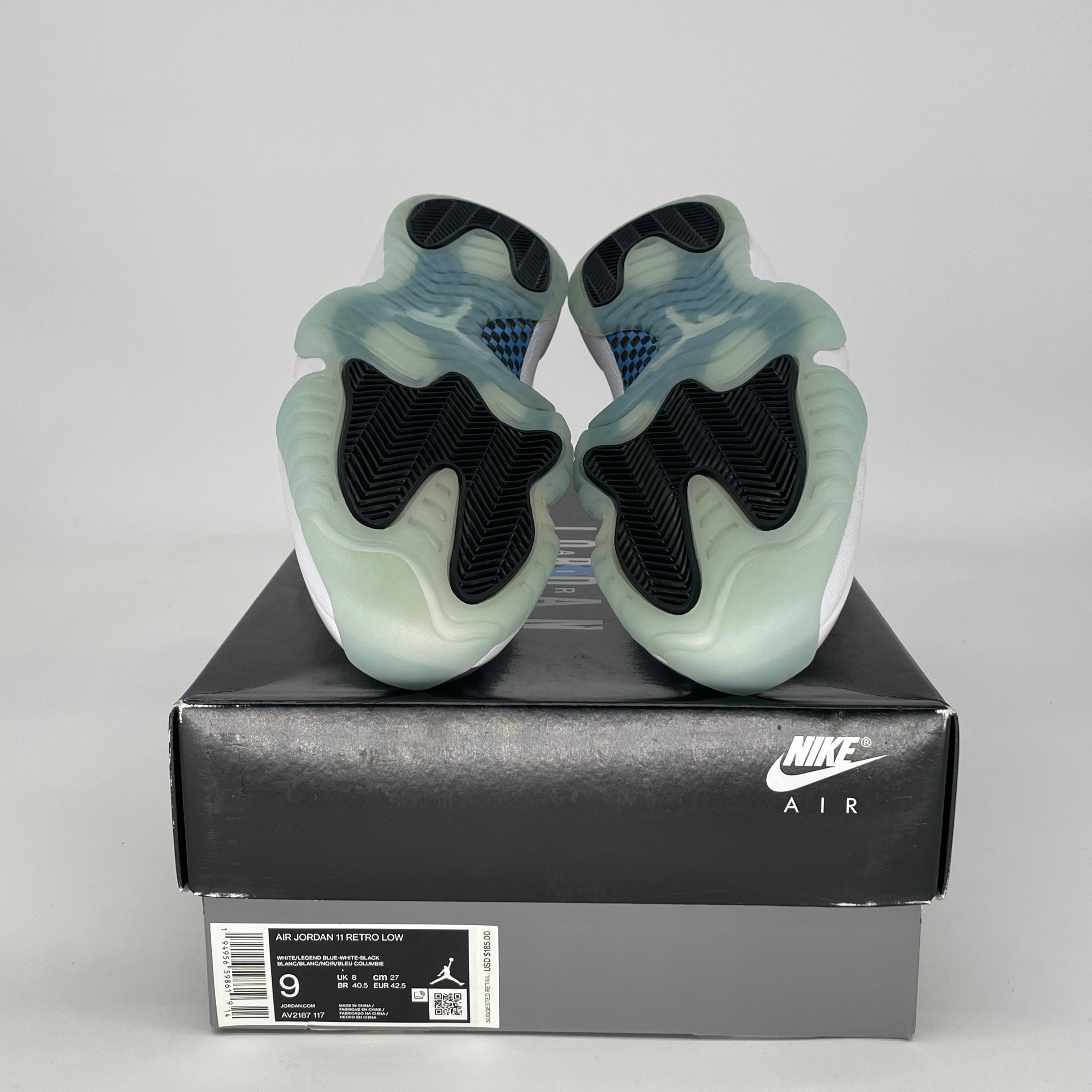 AIR JORDAN 11 LOW LEGEND BLUE AV2187-117 SIZE 9/10.5W