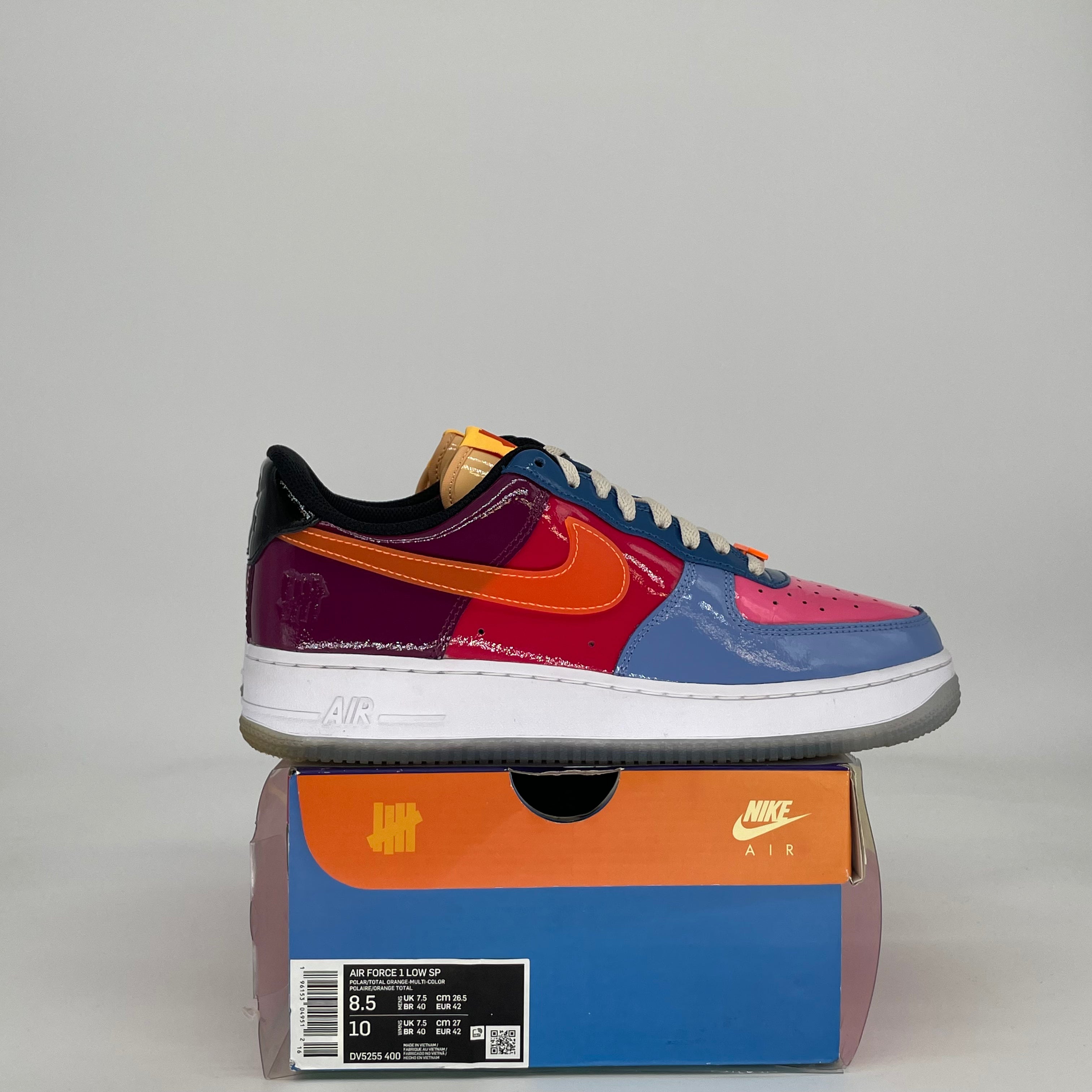 NIKE AIR FORCE 1 LOW UNDEFEATED MULTI-PATENT TOTAL ORANGE CD4991-500 SIZE 8.5/10W