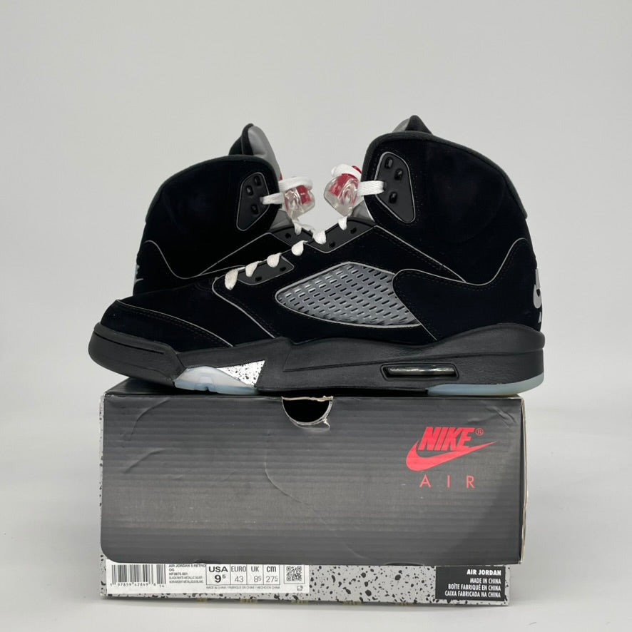AIR JORDAN 5 BLACK METALLIC REIMAGINED HF3975-001 SIZE 9.5/11W