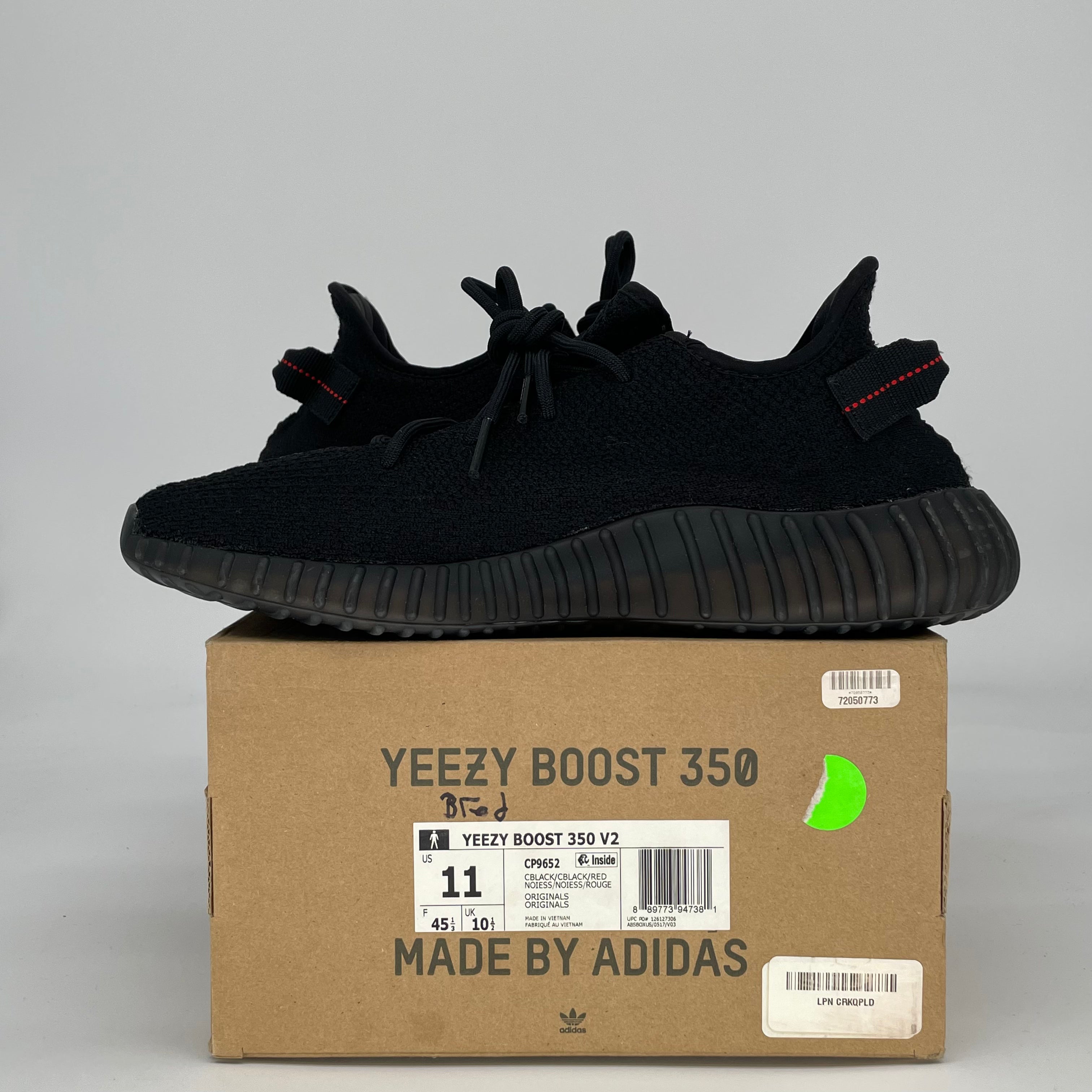 ADIDAS YEEZY BOOST 350 V2 BLACK RED CP9652 SIZE 11/12.5W