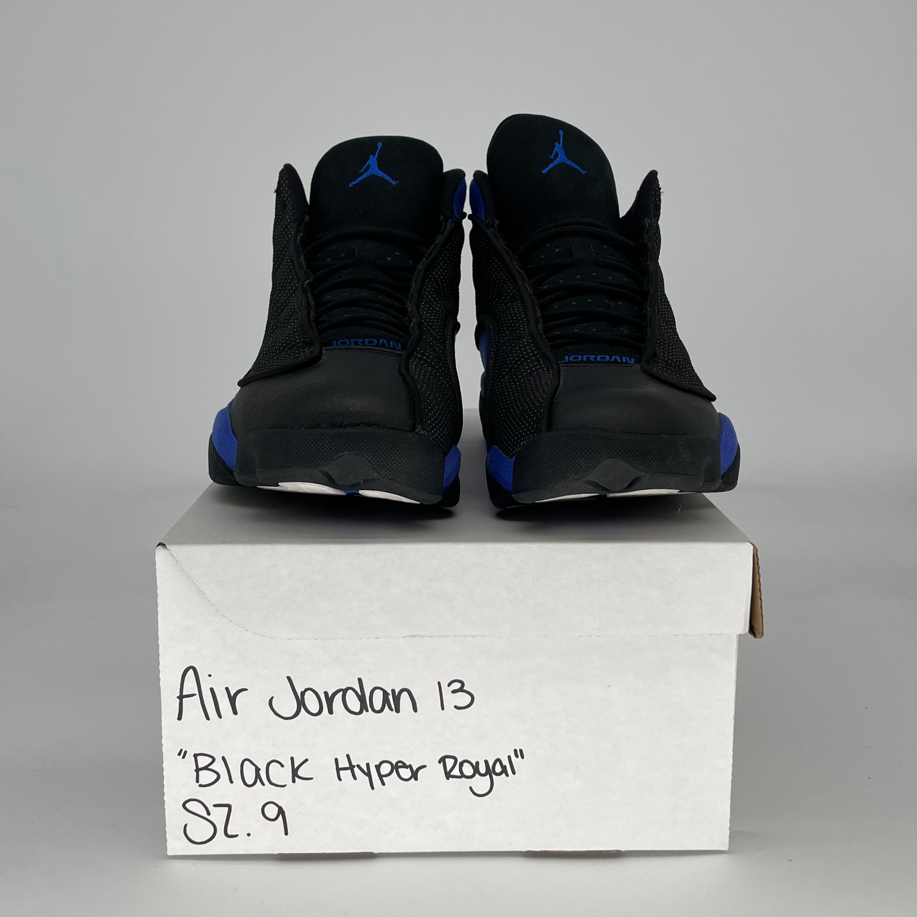 AIR JORDAN 13 BLACK HYPER ROYAL 414571-040 SIZE 9/10.5W